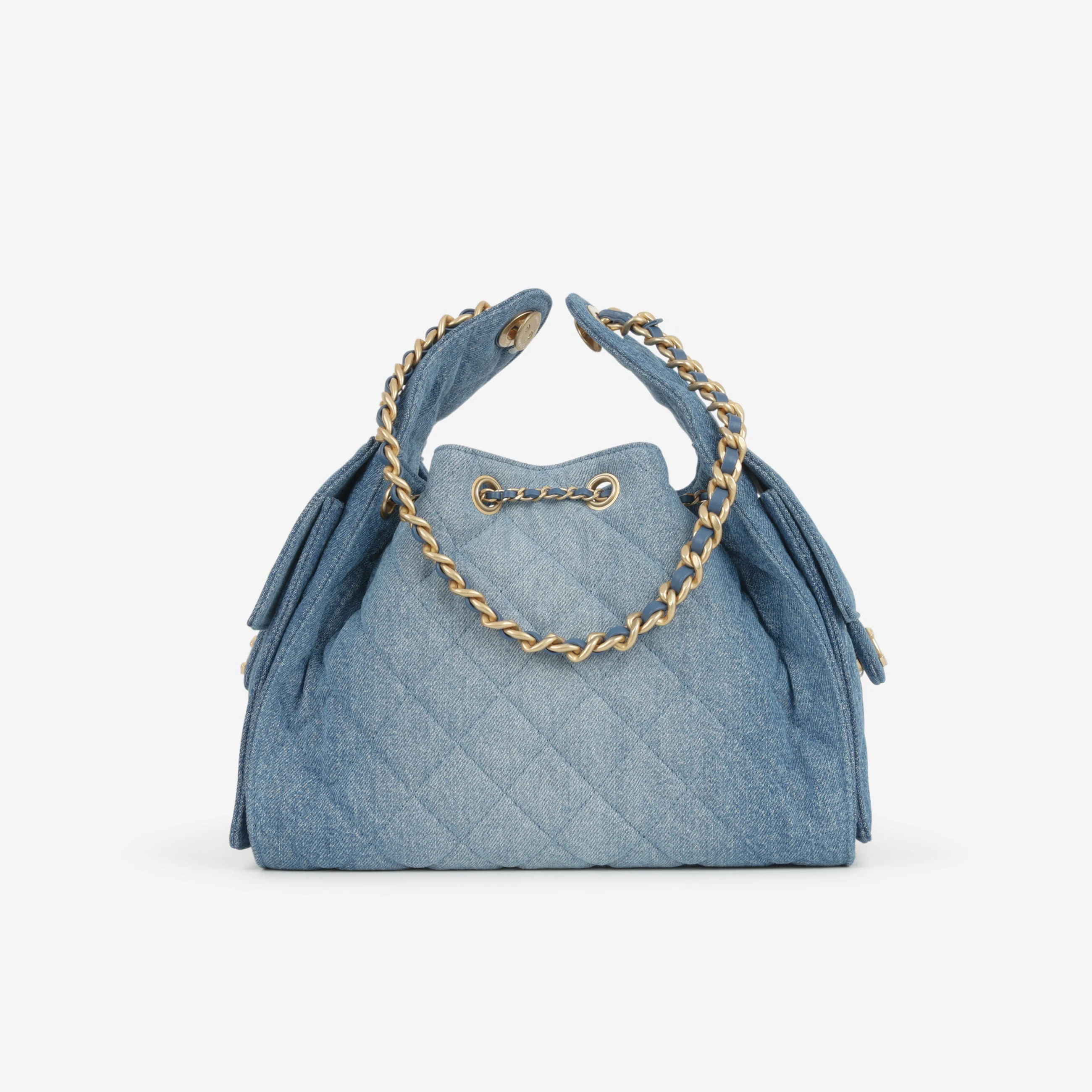 Chanel Small 25 Hobo - Blue Denim | Gold Hardware - Image 3