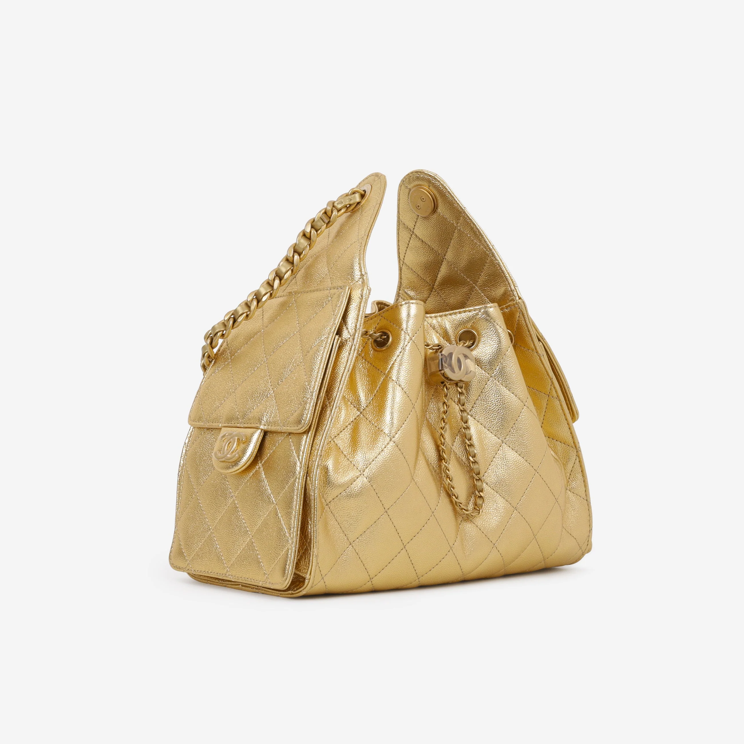 Chanel Small 25 Hobo - Gold Caviar | Gold Hardware - Image 2