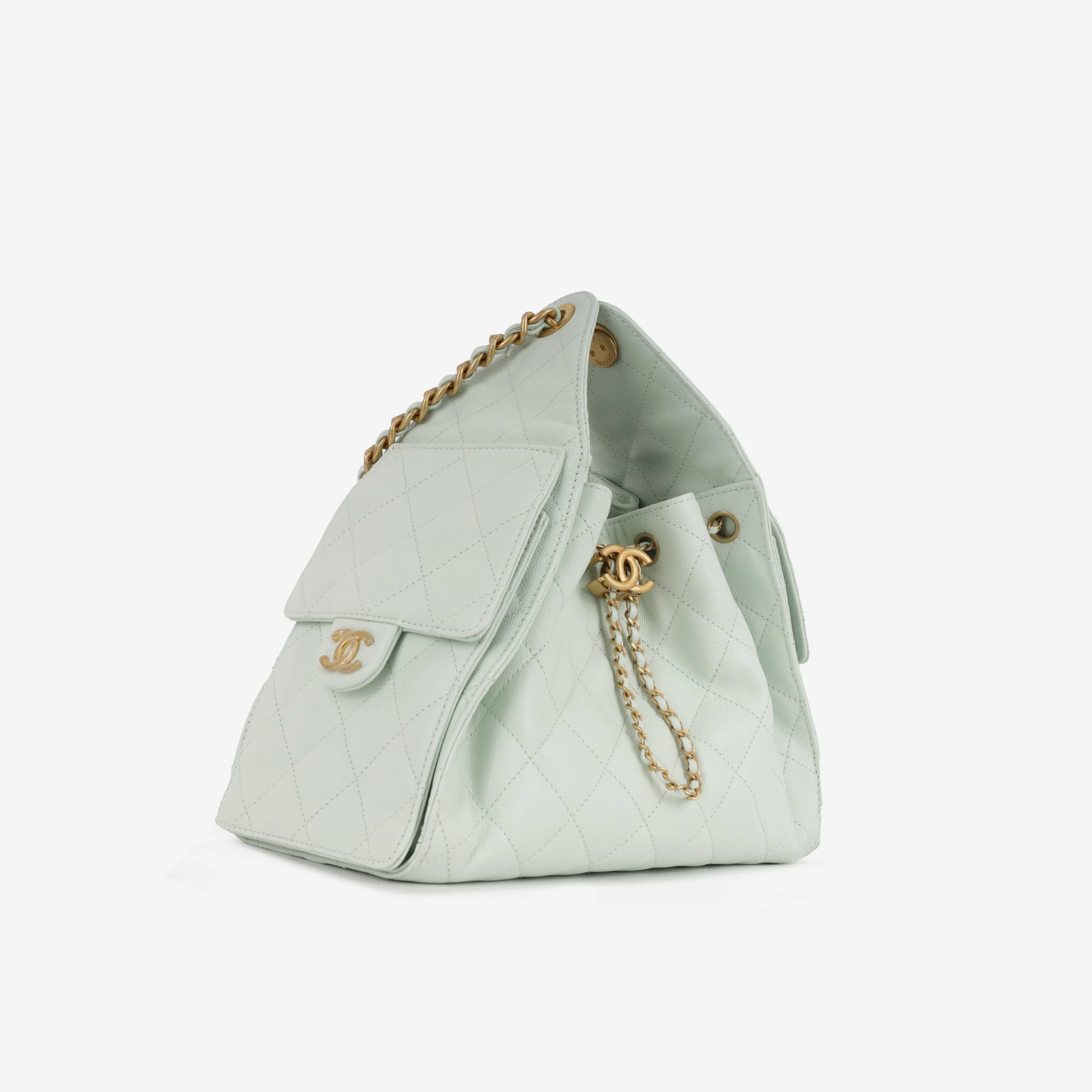 Chanel Small 25 Hobo - Mint Caviar | Gold Hardware - Image 3