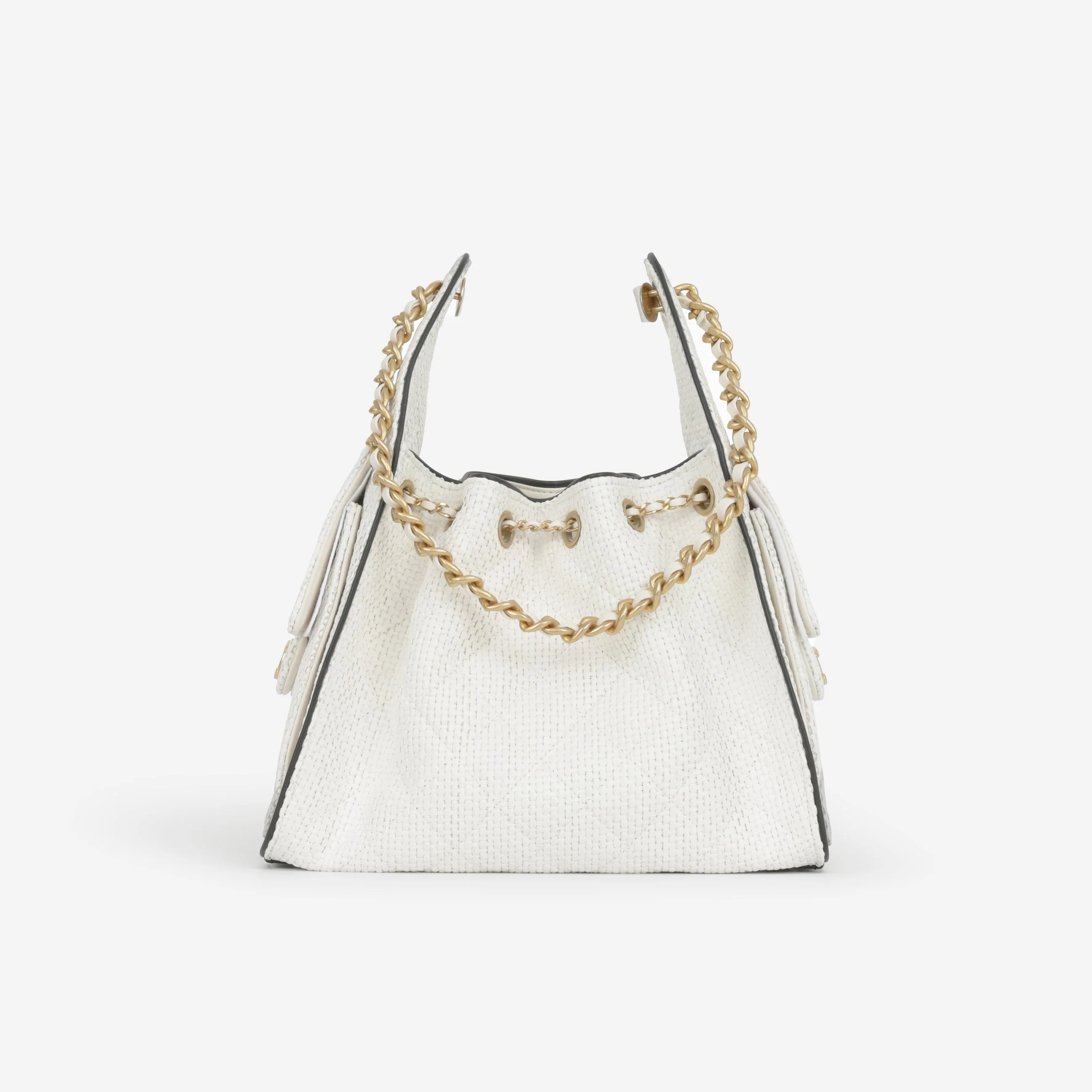 Chanel Small 25 Hobo - White Braided Raffia | Gold Hardware - Image 3