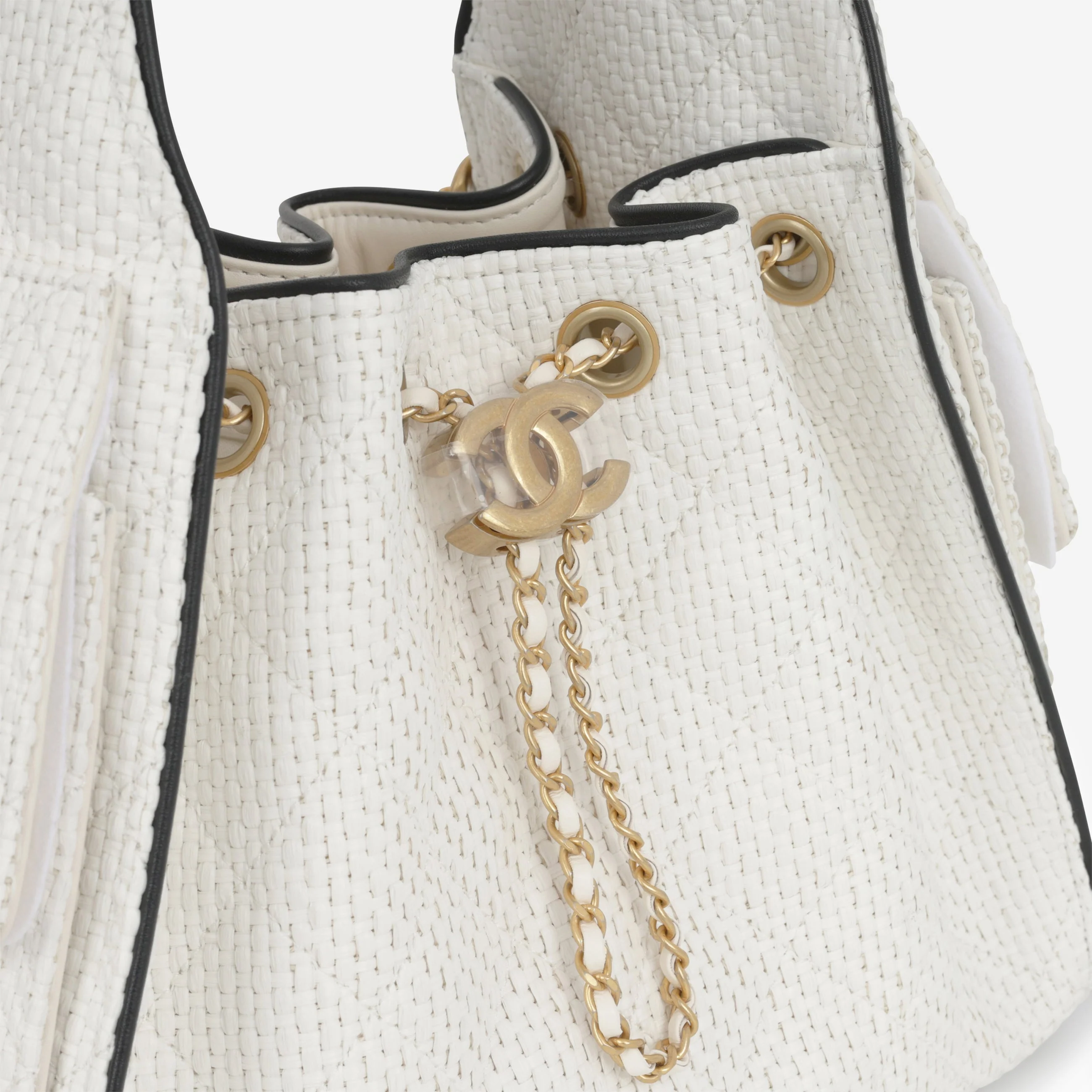 Chanel Small 25 Hobo - White Braided Raffia | Gold Hardware - Image 8