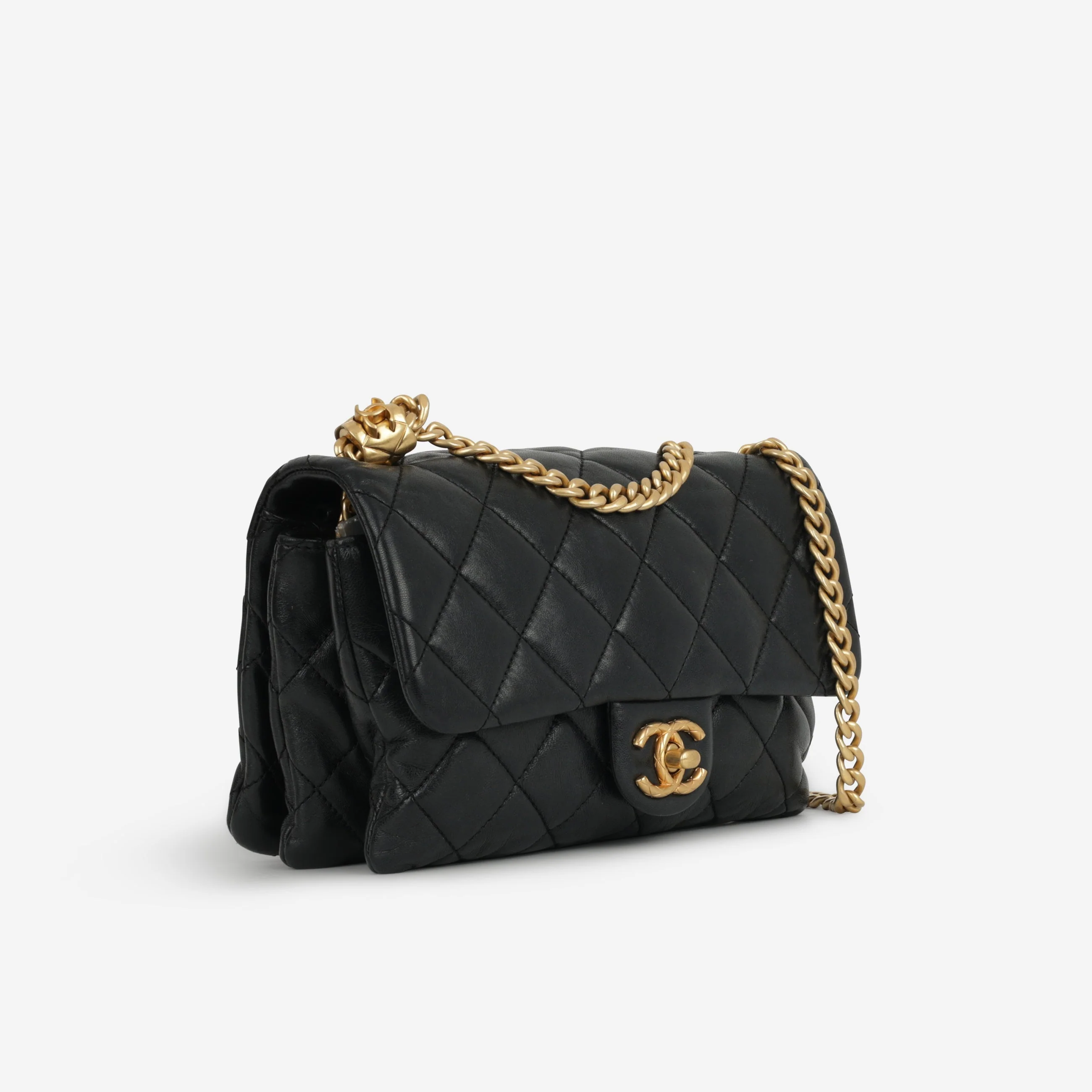 Chanel Small All Slide Adjustable Chain Flap - Black Lambskin | Gold Hardware - Image 2