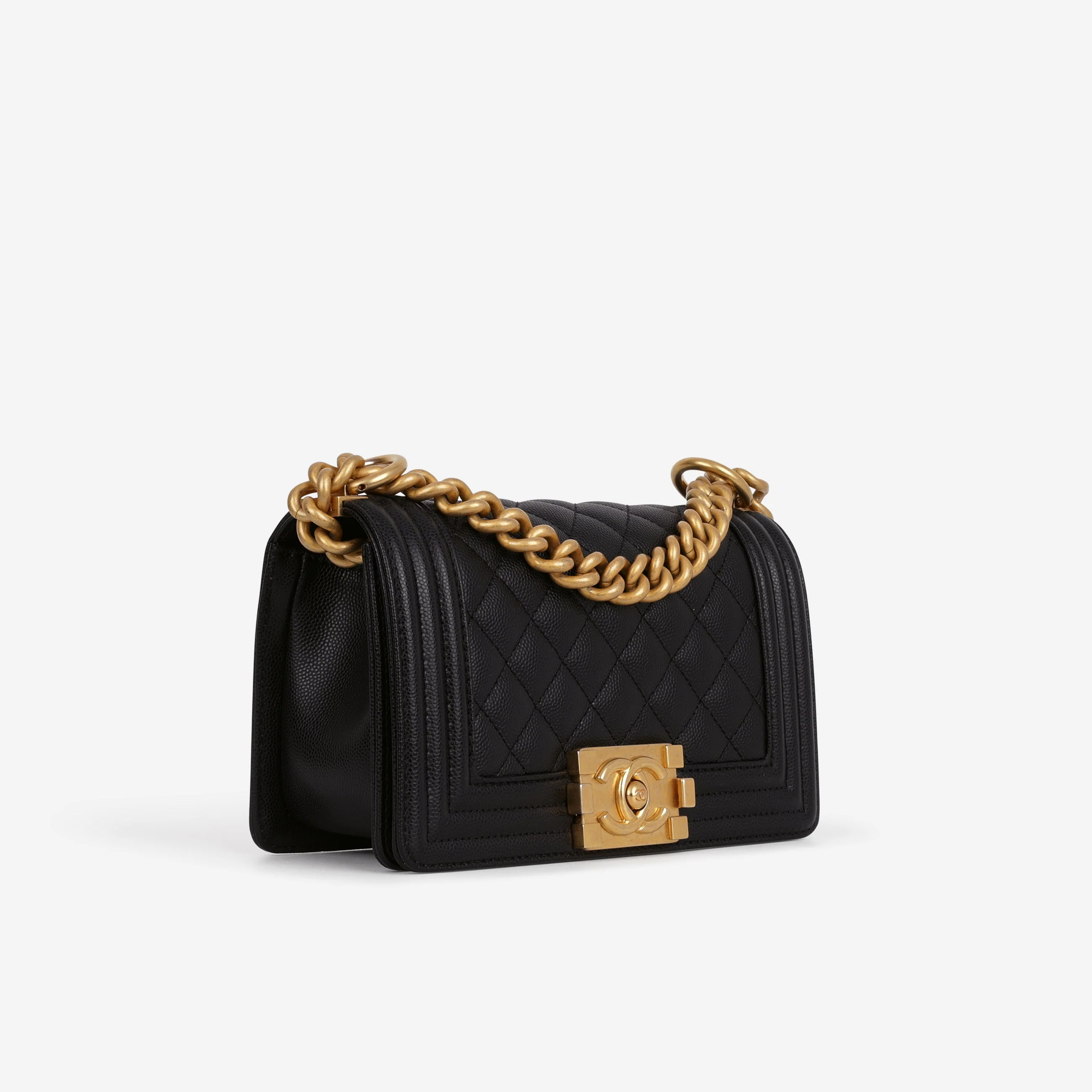 Chanel Small Boy Bag - Black Caviar | Gold Hardware - Image 2
