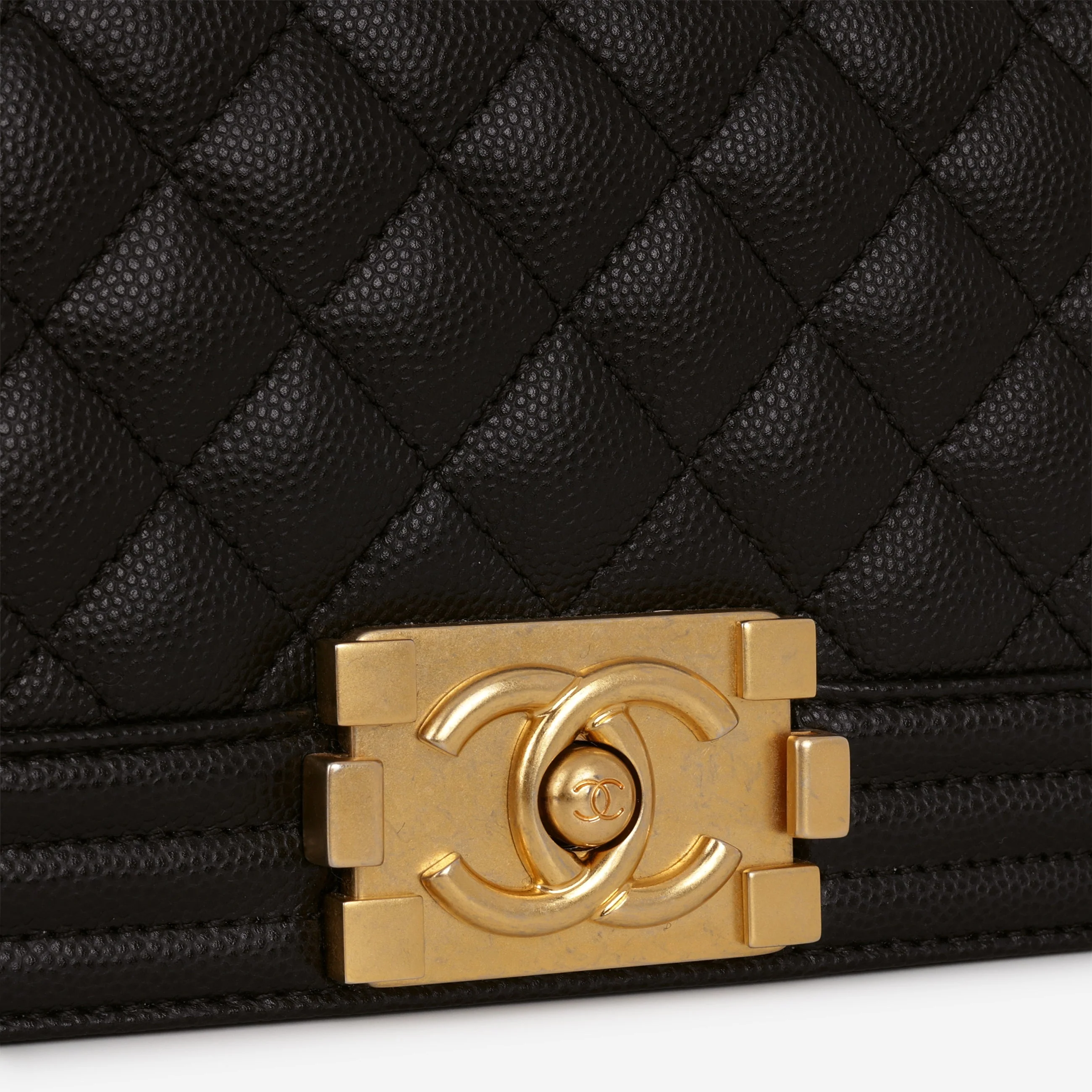 Chanel Small Boy Bag - Black Caviar | Gold Hardware - Image 7
