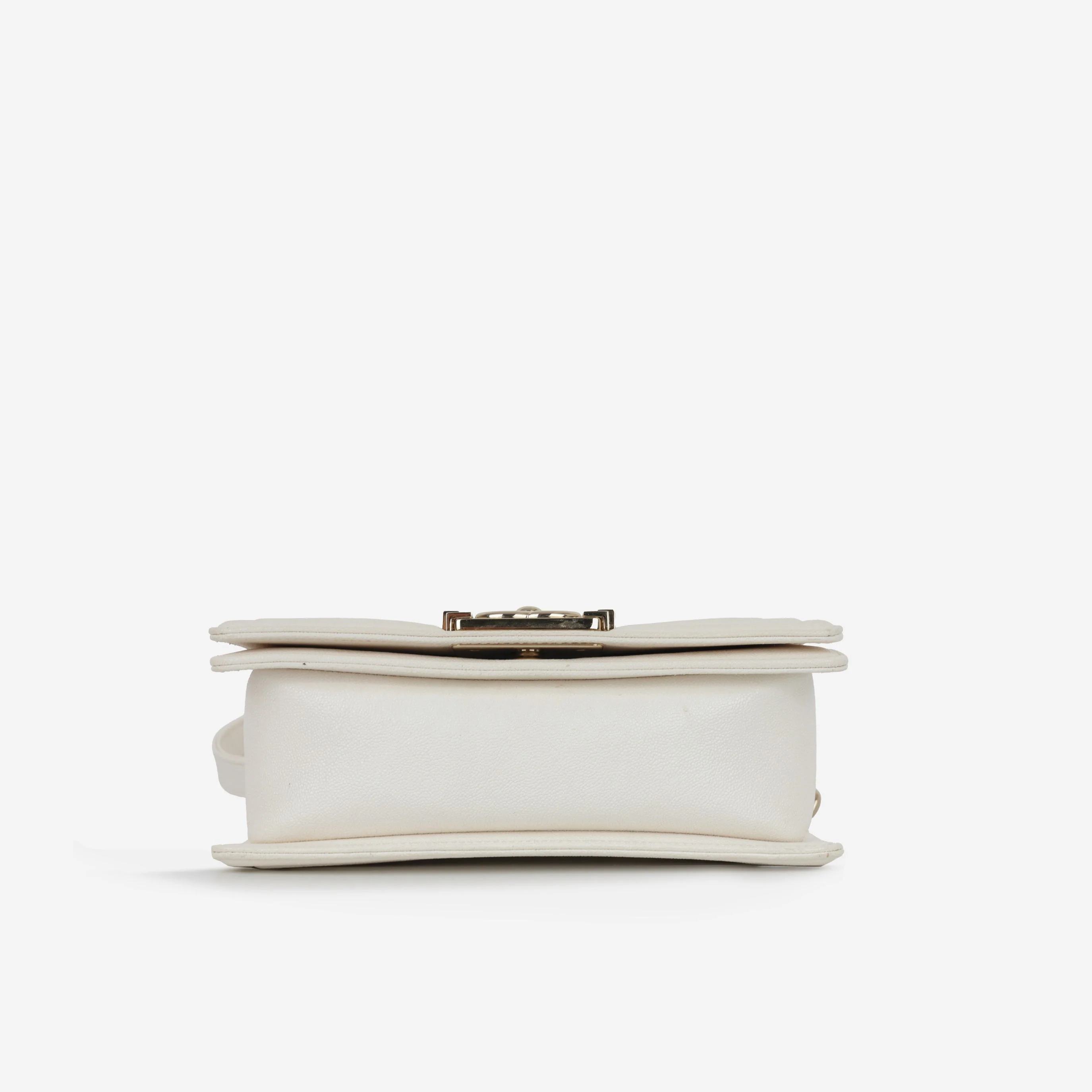 Chanel Small Boy Bag - Ivory Caviar | Champagne Gold Hardware - Image 4