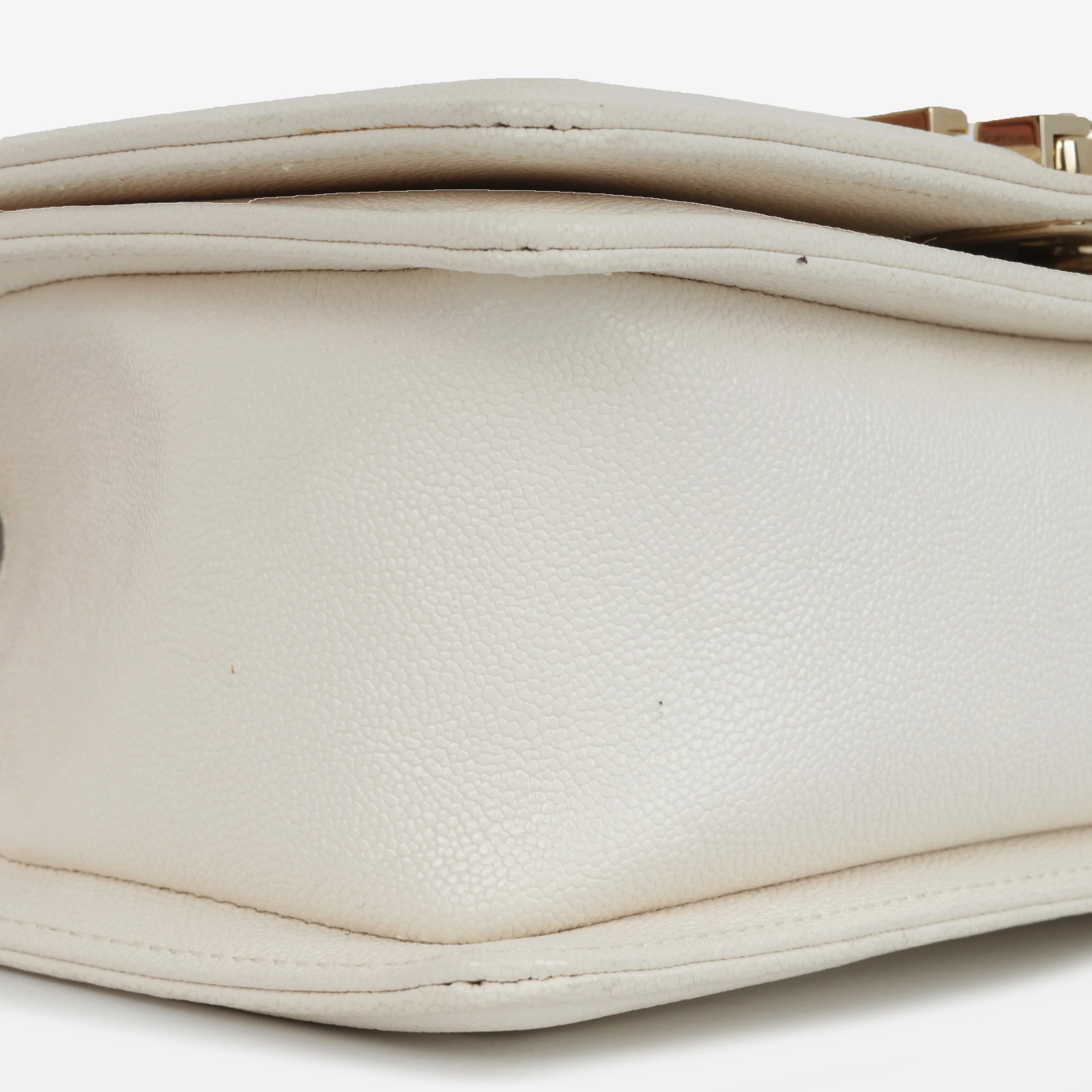 Chanel Small Boy Bag - Ivory Caviar | Champagne Gold Hardware - Image 5
