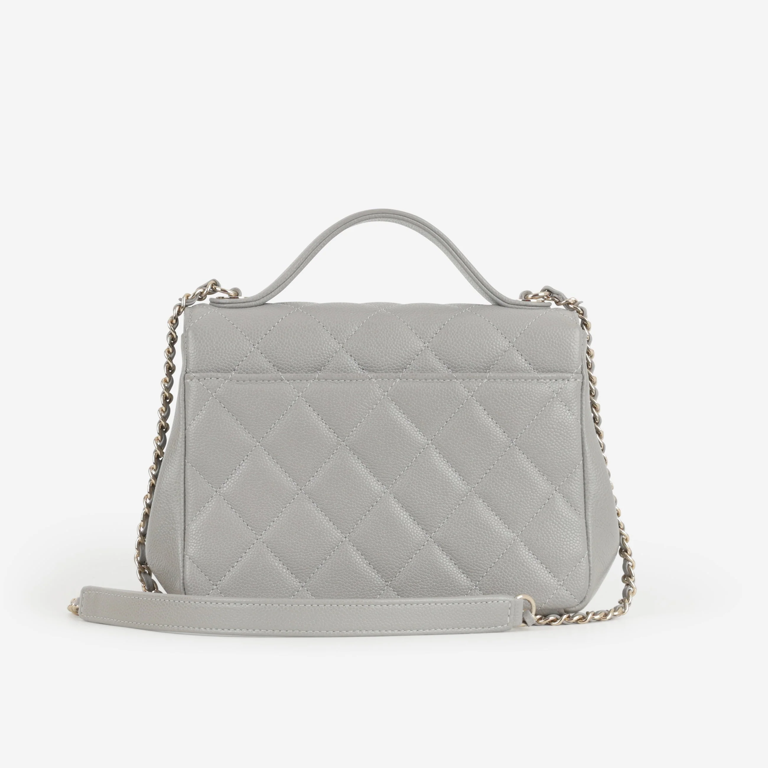 Chanel Small Business Affinity - Grey Caviar | Champagne Gold Hardware - Image 3