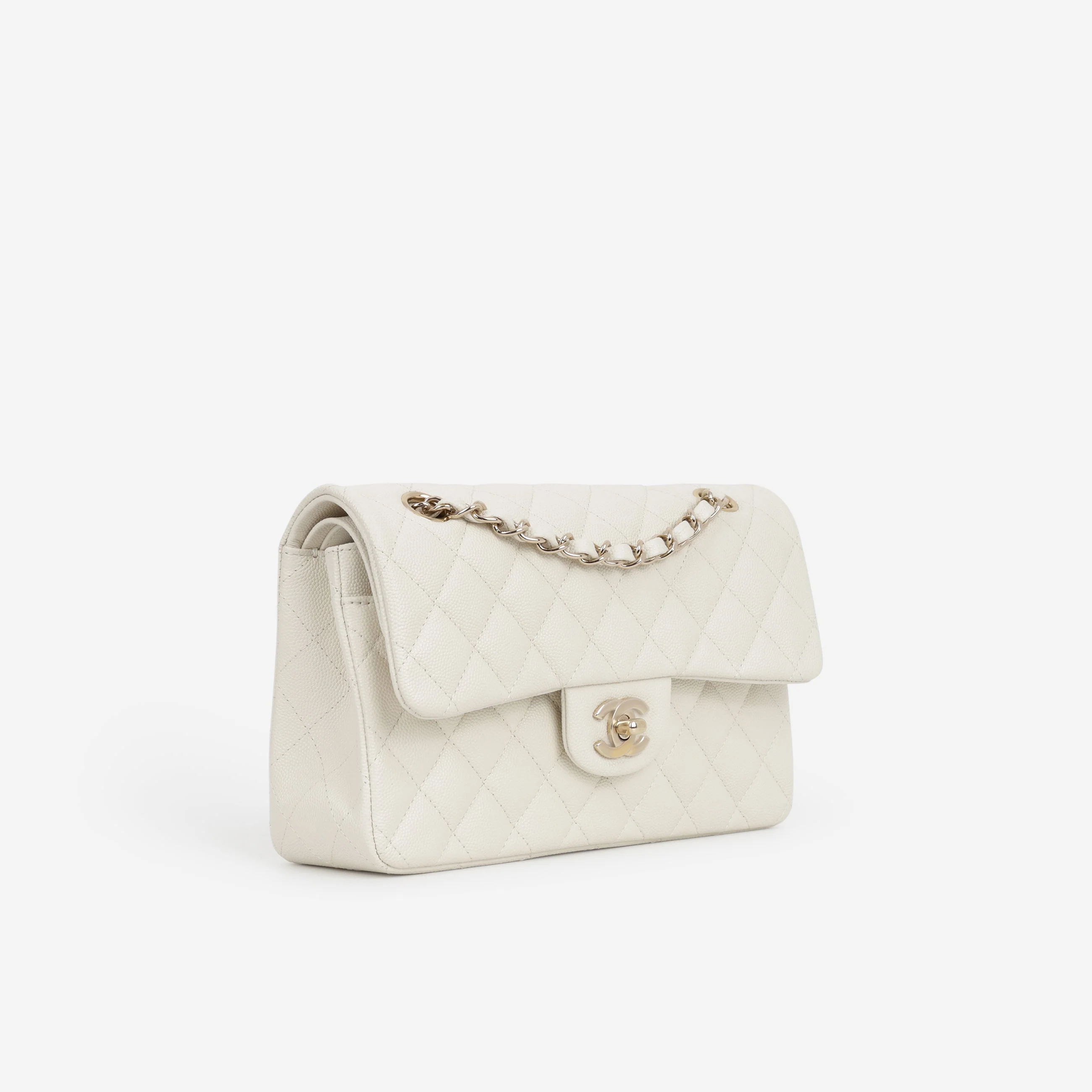 Chanel Small Classic Flap - Ivory Caviar | Champagne Gold Hardware - Image 2