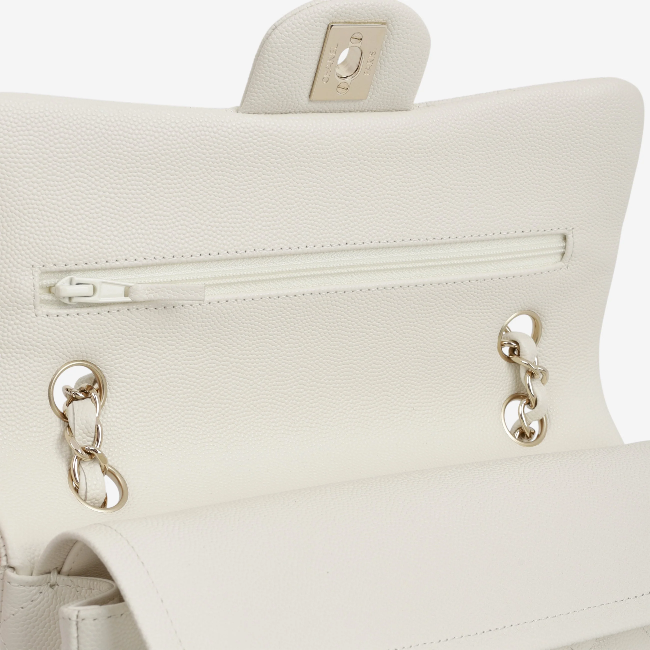 Chanel Small Classic Flap - Ivory Caviar | Champagne Gold Hardware - Image 5
