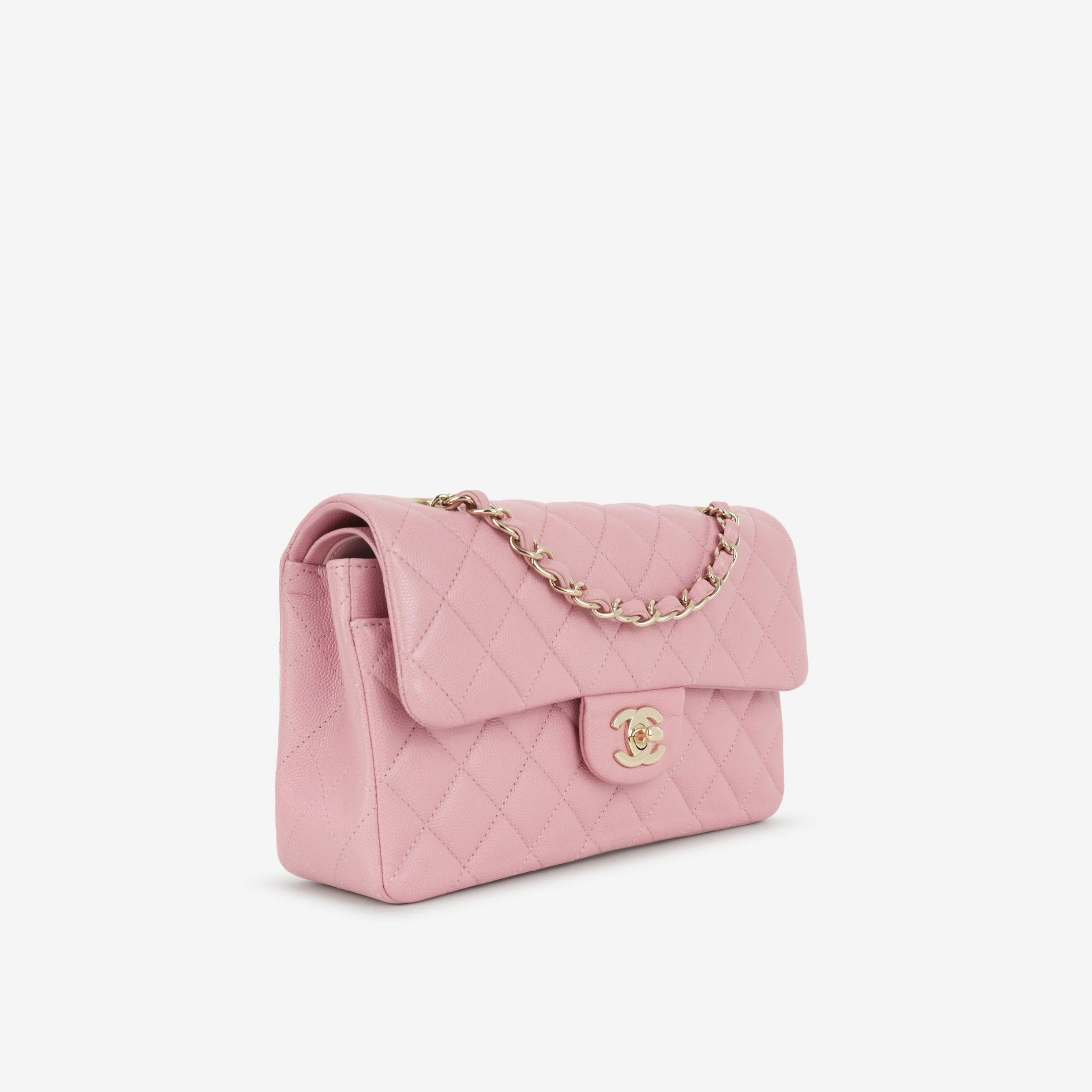 Chanel Small Classic Flap - Rose Fonce Caviar | Champagne Gold Hardware - Image 2