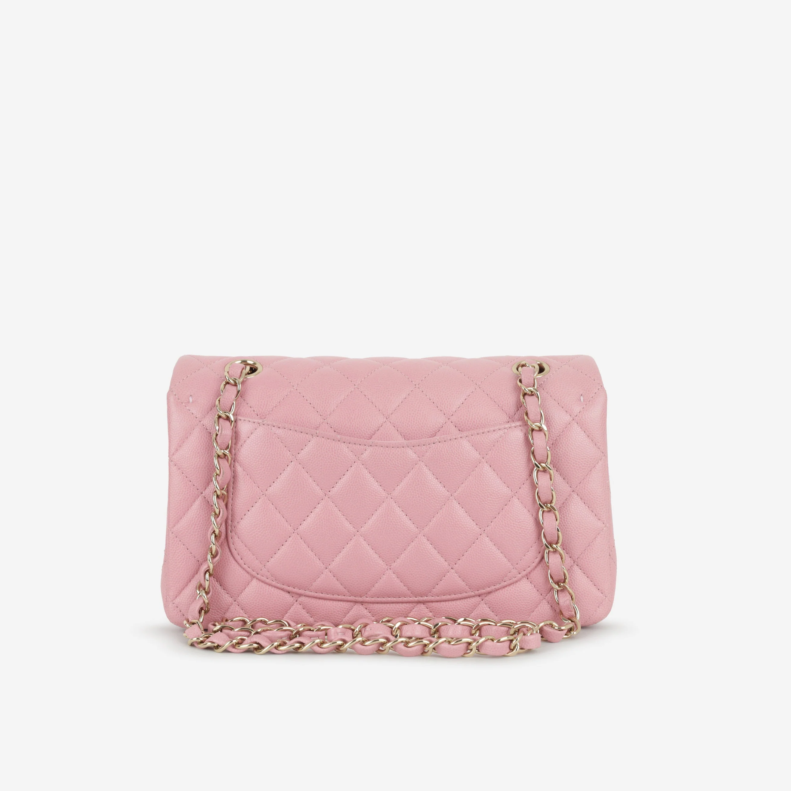 Chanel Small Classic Flap - Rose Fonce Caviar | Champagne Gold Hardware - Image 3