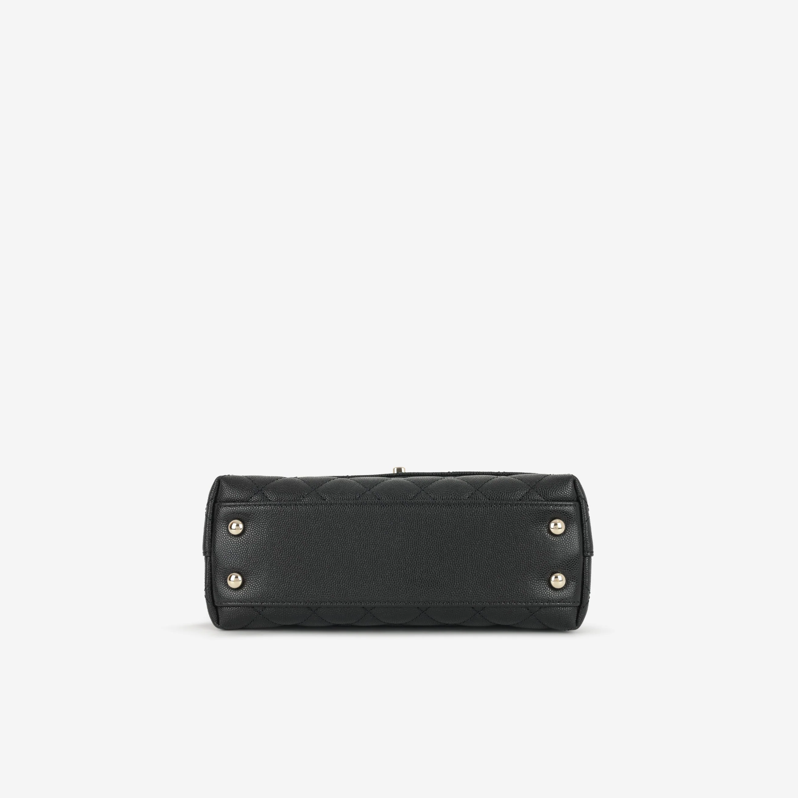 Chanel Small Coco Handle - Black Caviar | Champagne Gold Hardware - Image 4