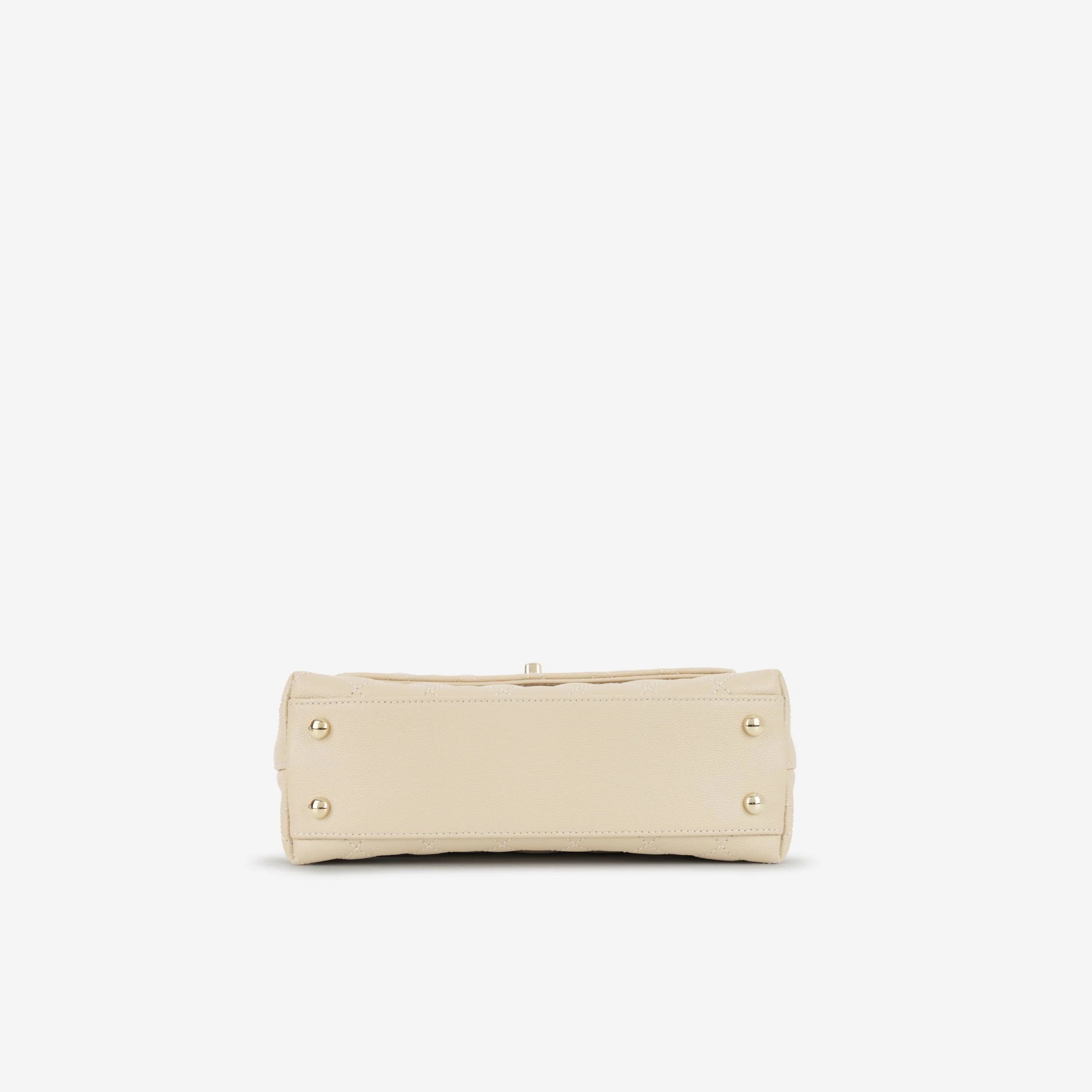 Chanel Small Coco Handle - Ecru Caviar | Champagne Gold Hardware - Image 4