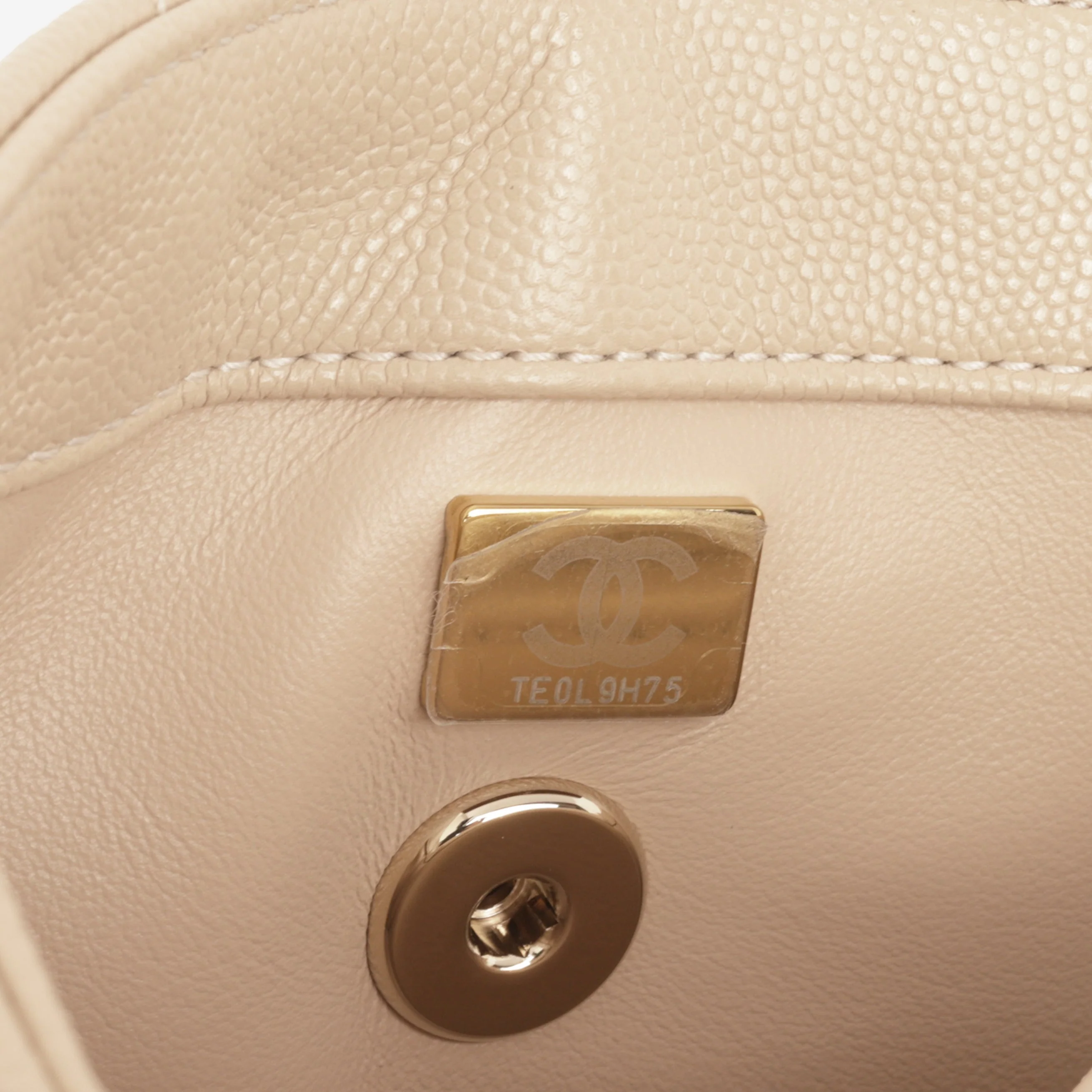 Chanel Small Coco Handle - Ecru Caviar | Champagne Gold Hardware - Image 6