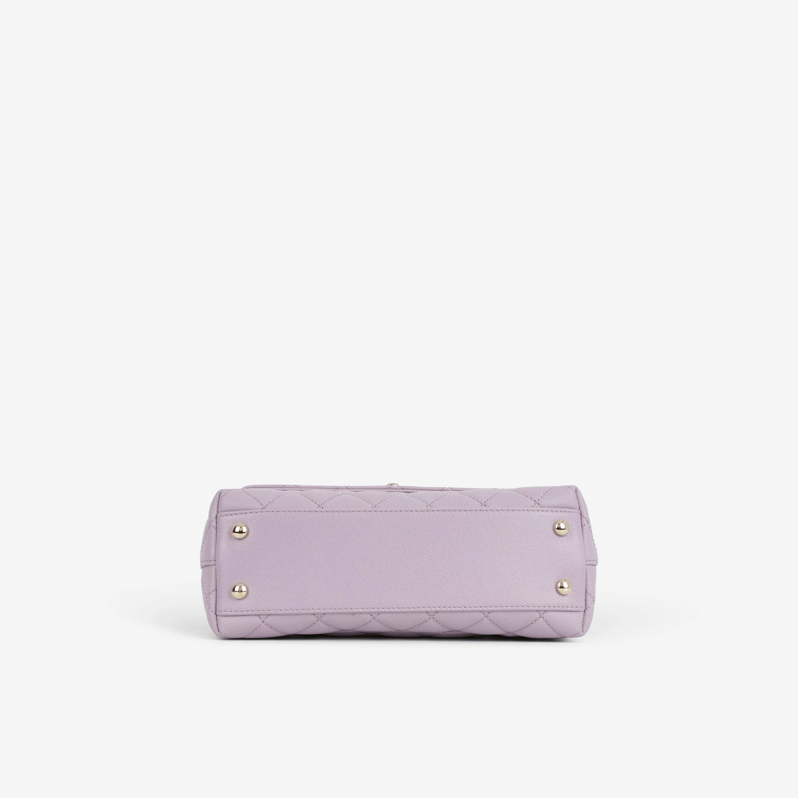 Chanel Small Coco Handle - Lilac Caviar | Champagne Gold Hardware - Image 3