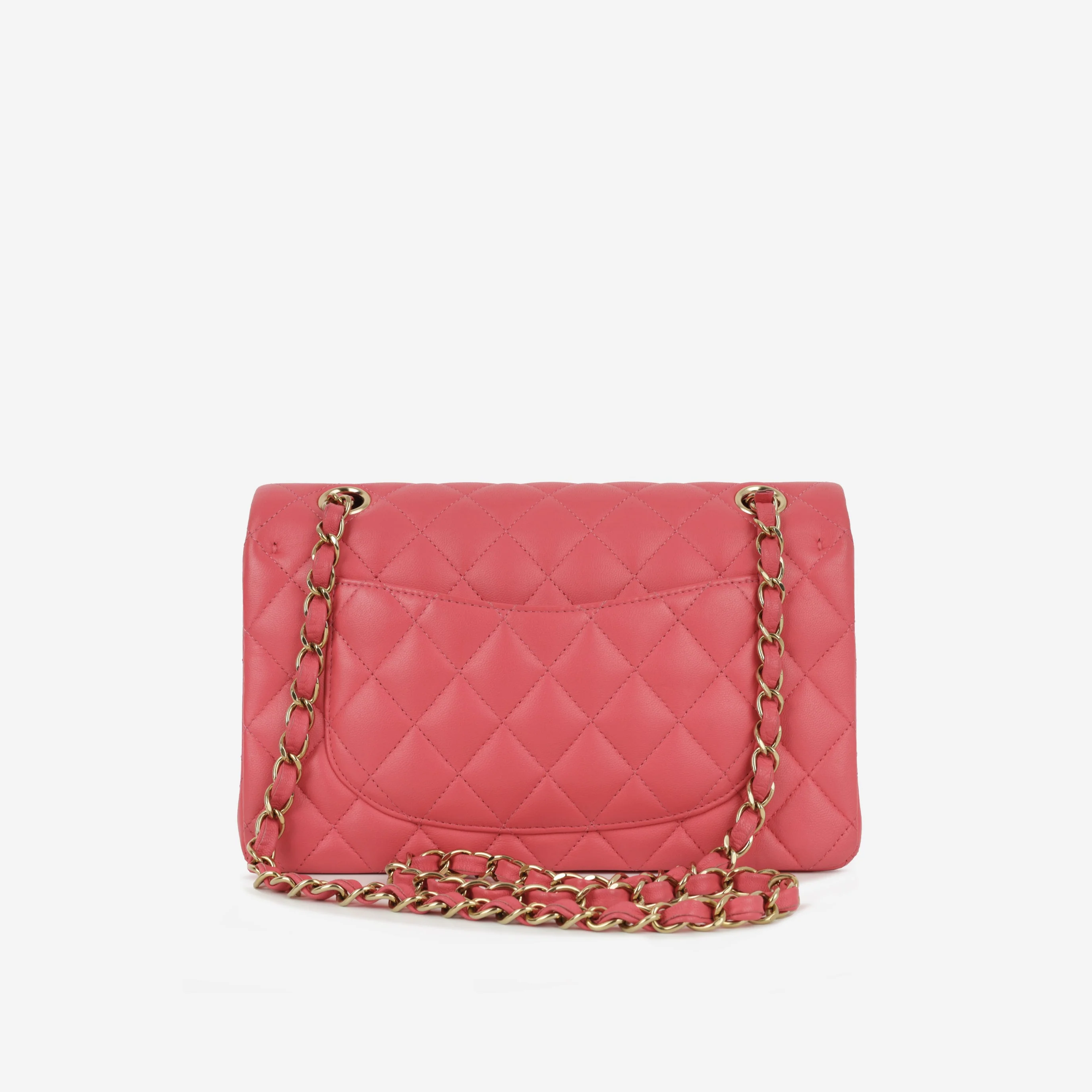 Chanel Small Double Classic Flap - Pink Lambskin | Champagne-Gold Hardware - Image 3