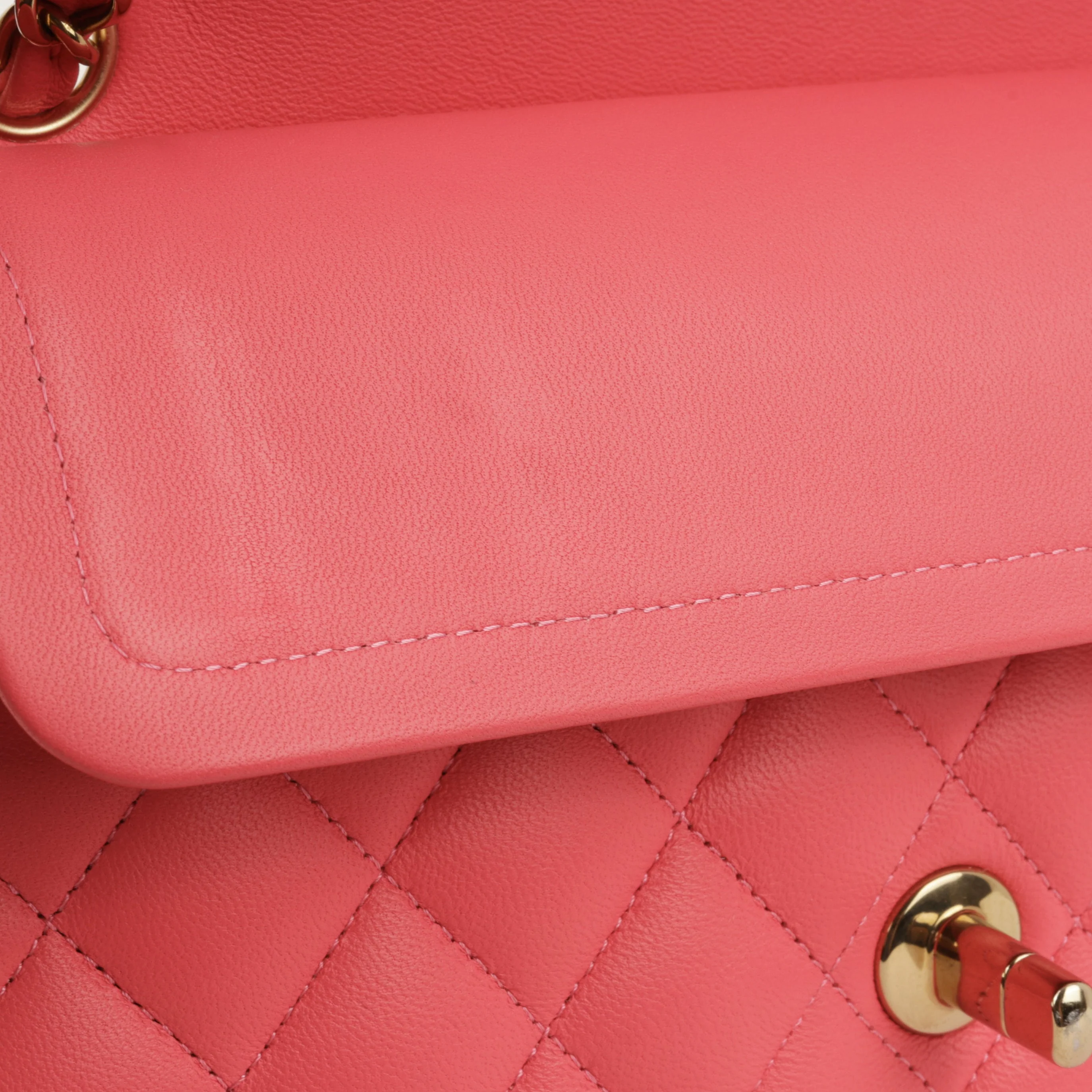 Chanel Small Double Classic Flap - Pink Lambskin | Champagne-Gold Hardware - Image 8