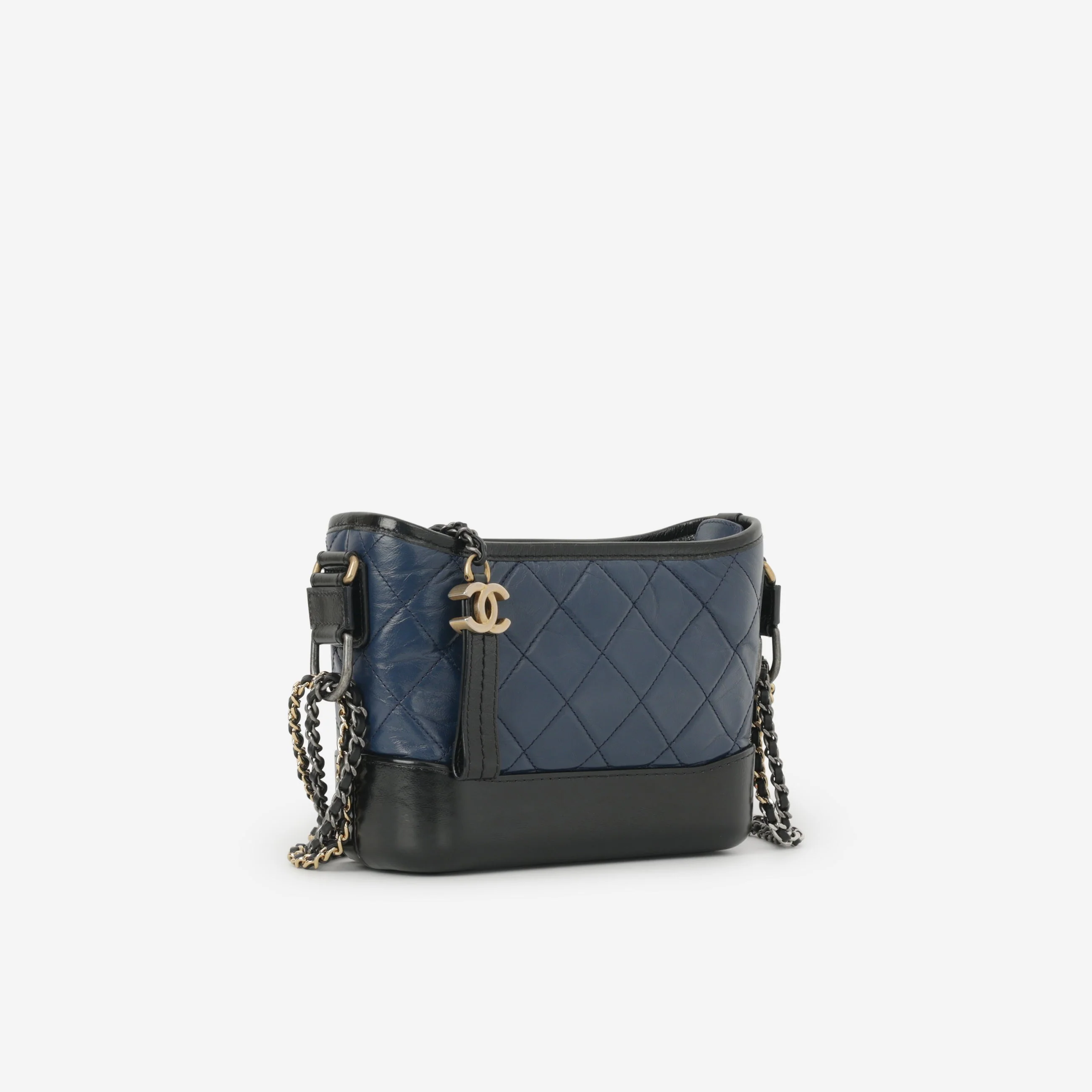 Chanel Small Gabrielle Bag - Navy / Black Aged Calfskin | Mixed Hardware - Image 2