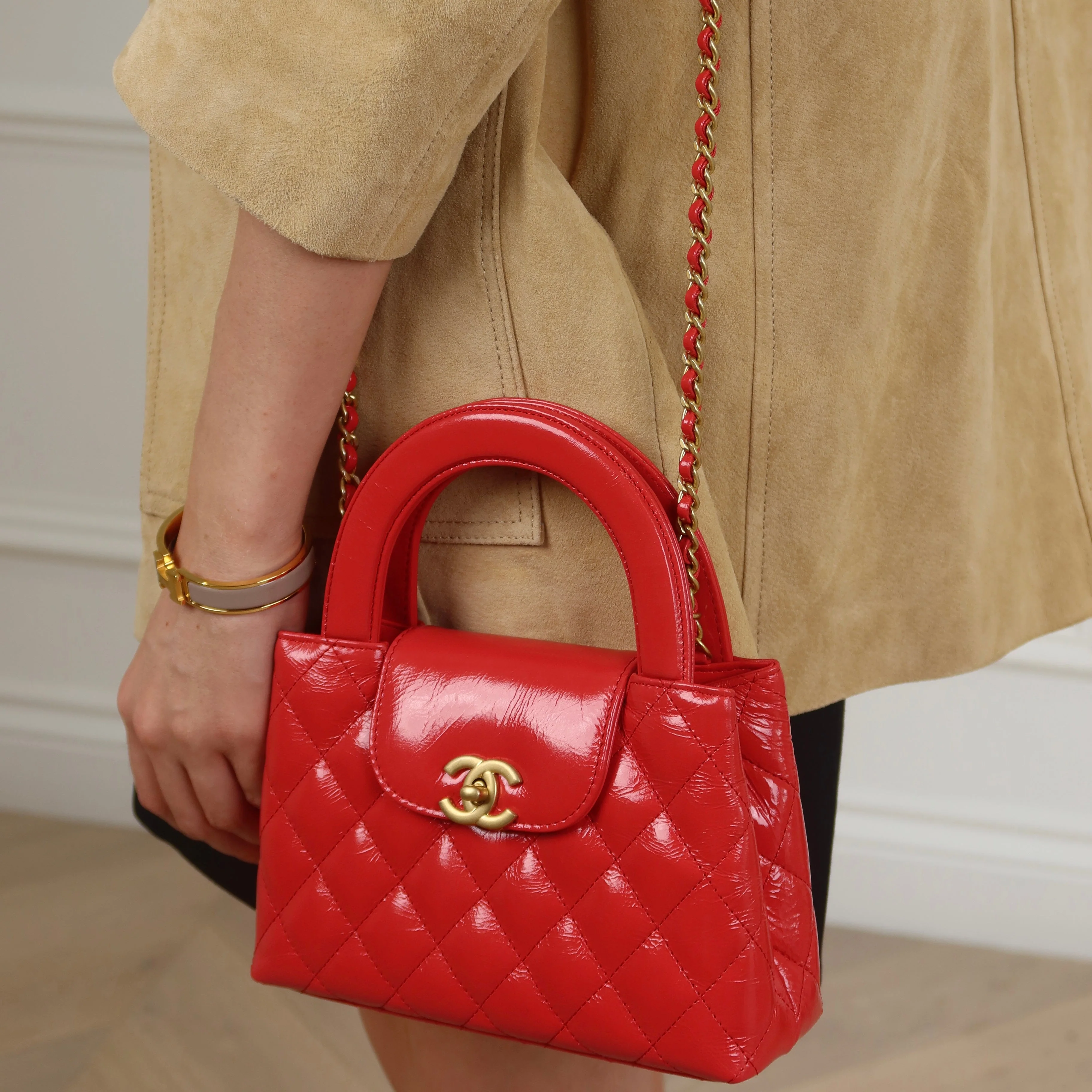 Chanel Small Kelly Re-Edition - Red Crumpled Calfskin | Gold Hardware - Image 9