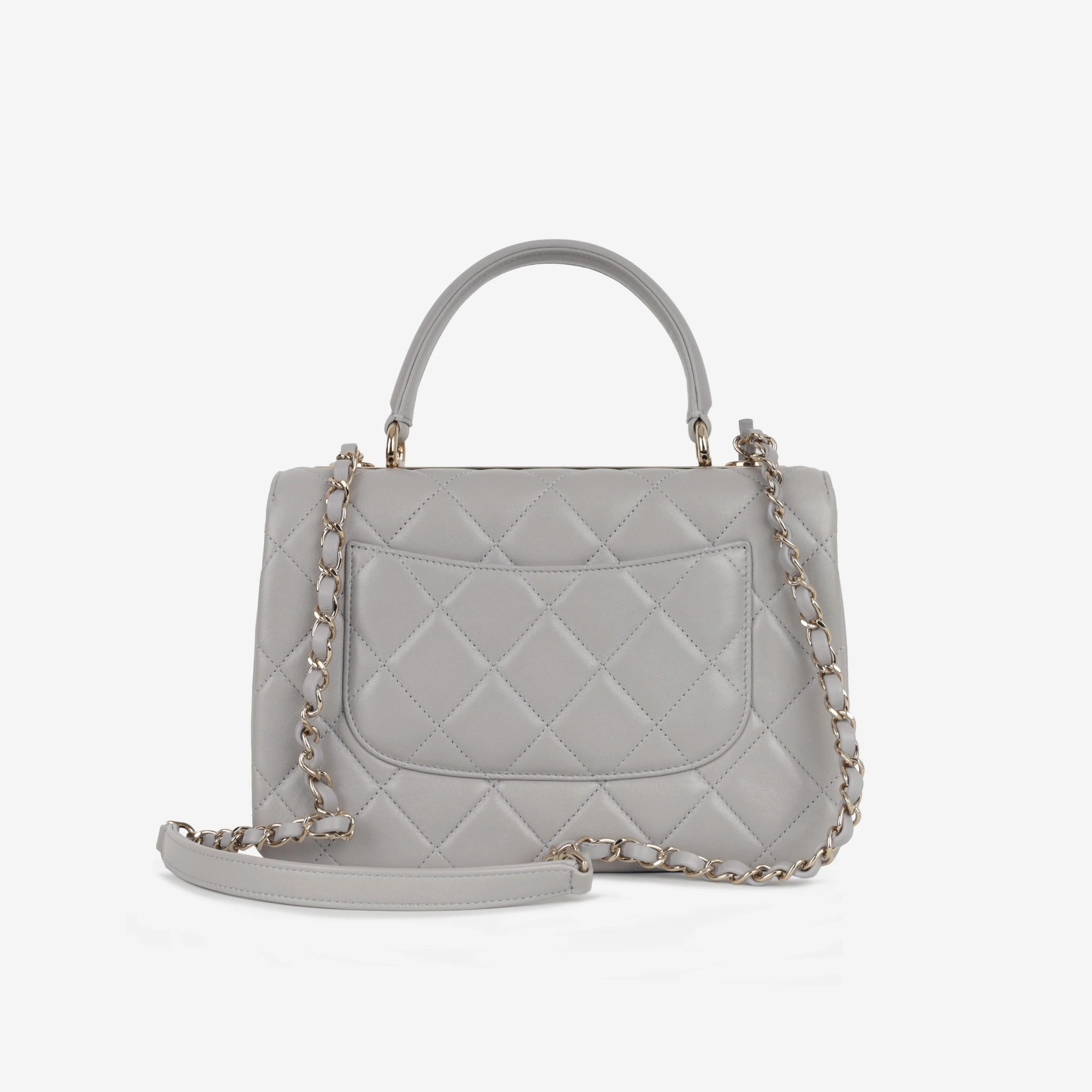 Chanel Small Trendy CC Flap Bag - Light Grey Lambskin | Champagne Gold Hardware - Image 2