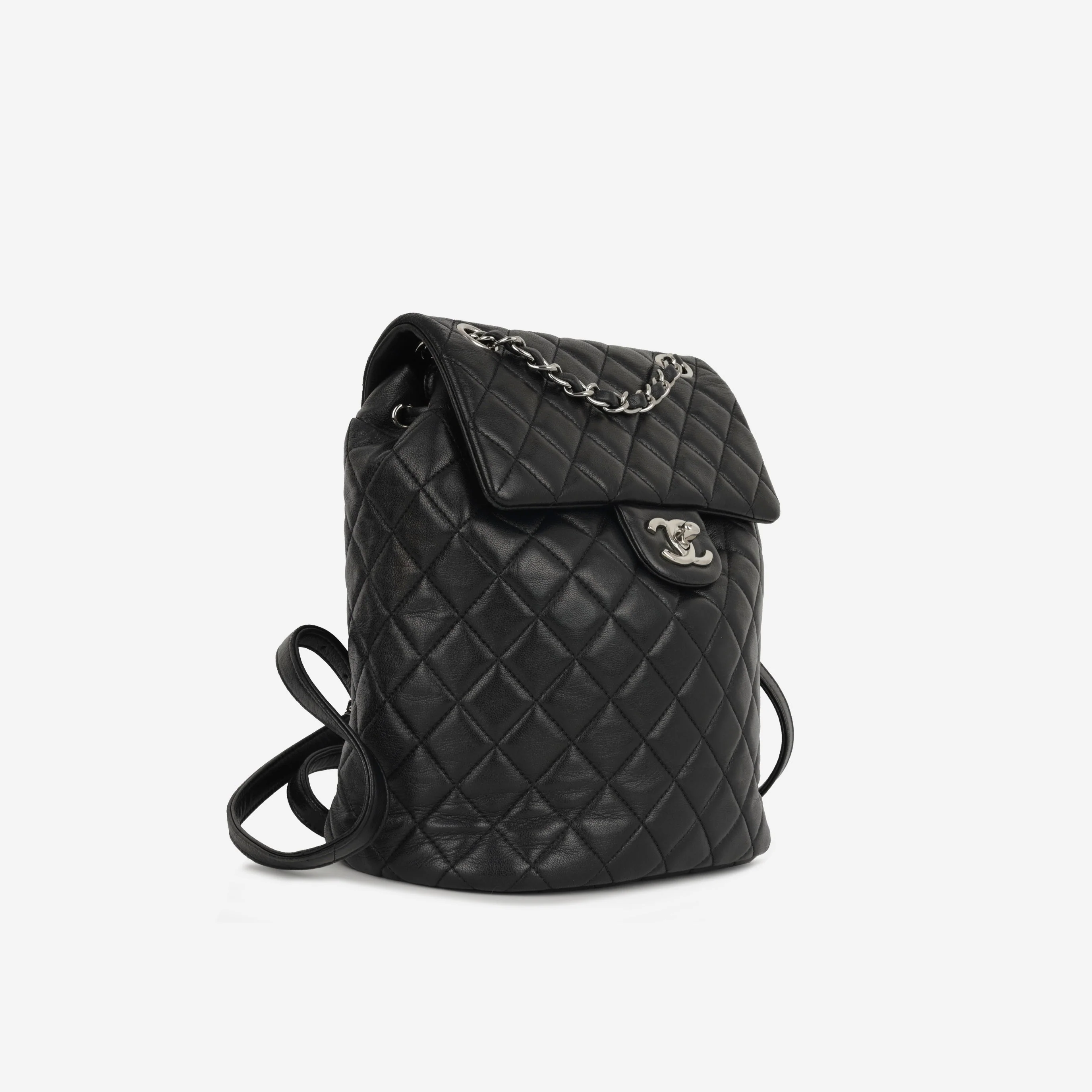 Chanel Small Urban Spirit Backpack - Black Lambskin | Silver Hardware - Image 2