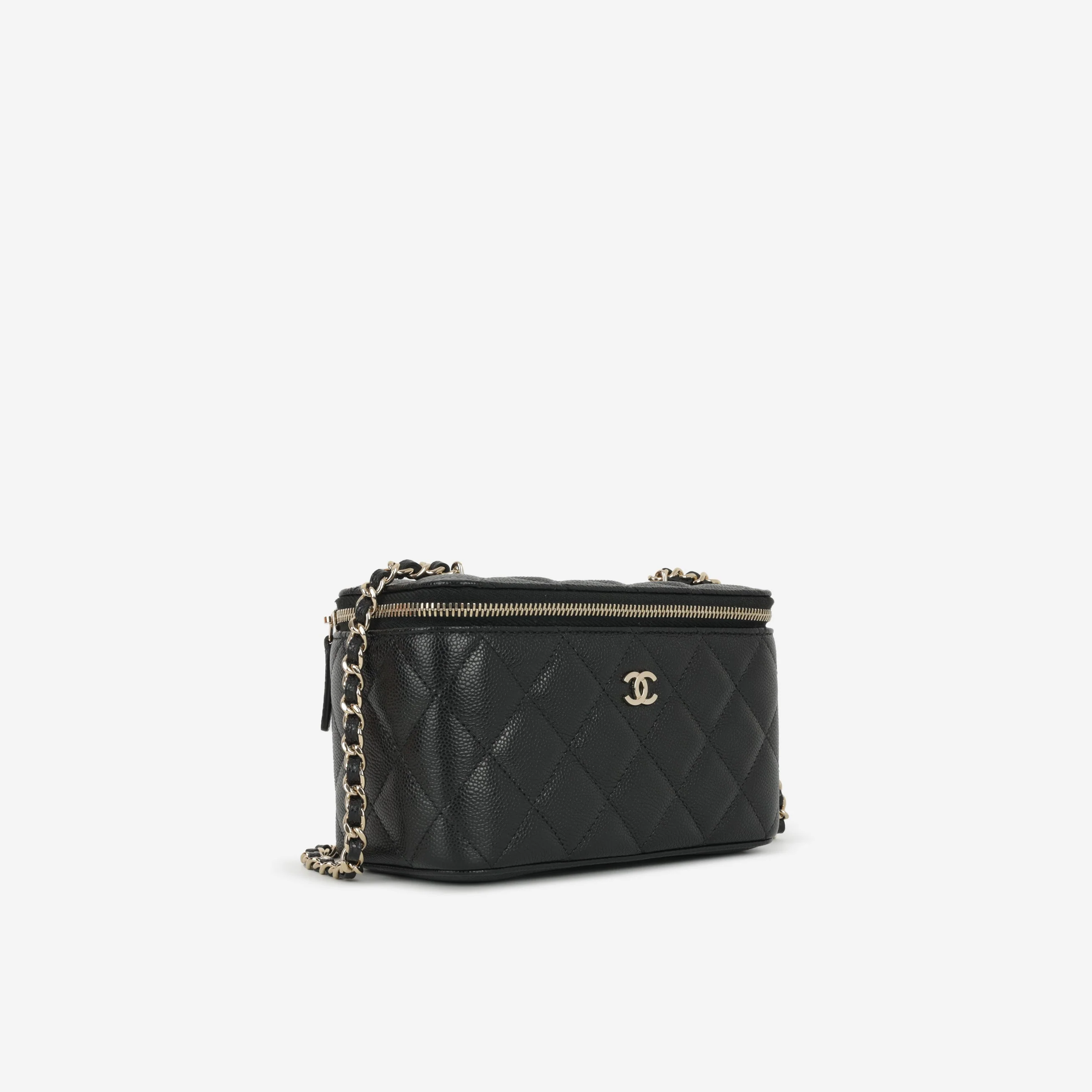Chanel Small Vanity on Chain - Black Caviar | Champagne Gold Hardware - Image 2