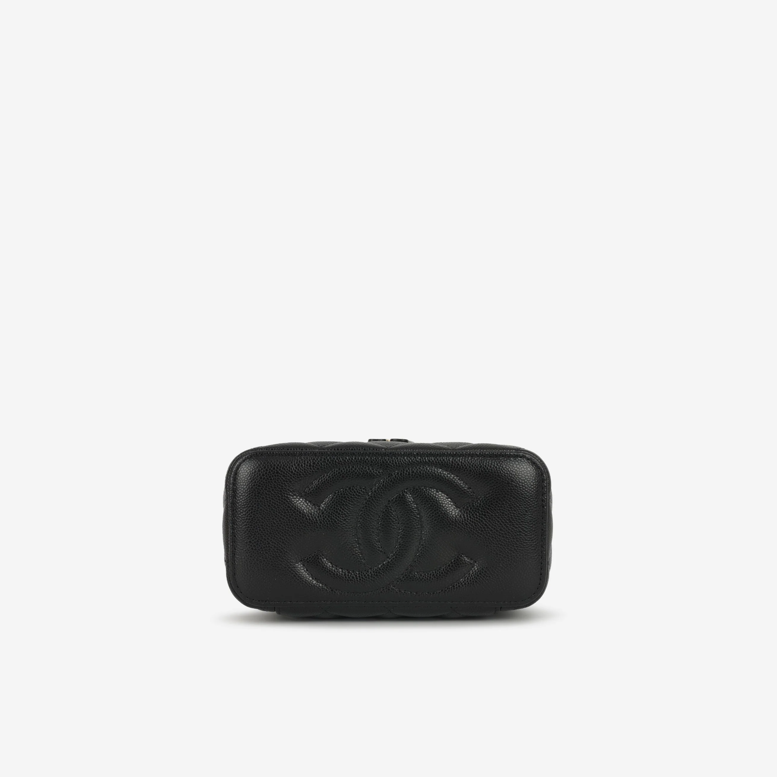 Chanel Small Vanity on Chain - Black Caviar | Champagne Gold Hardware - Image 4