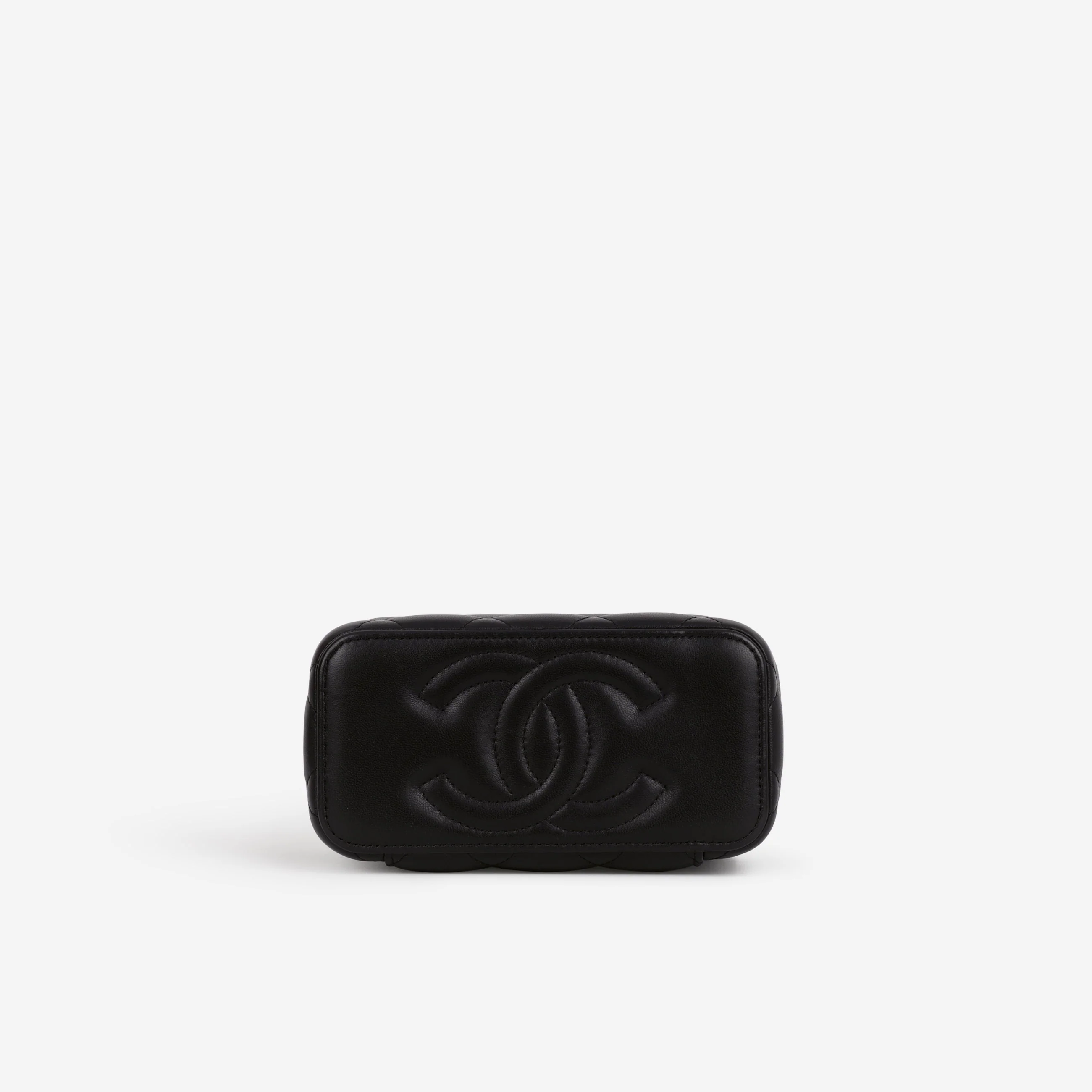 Chanel Small Vanity on Chain - Black Lambskin | Silver Hardware - Image 3