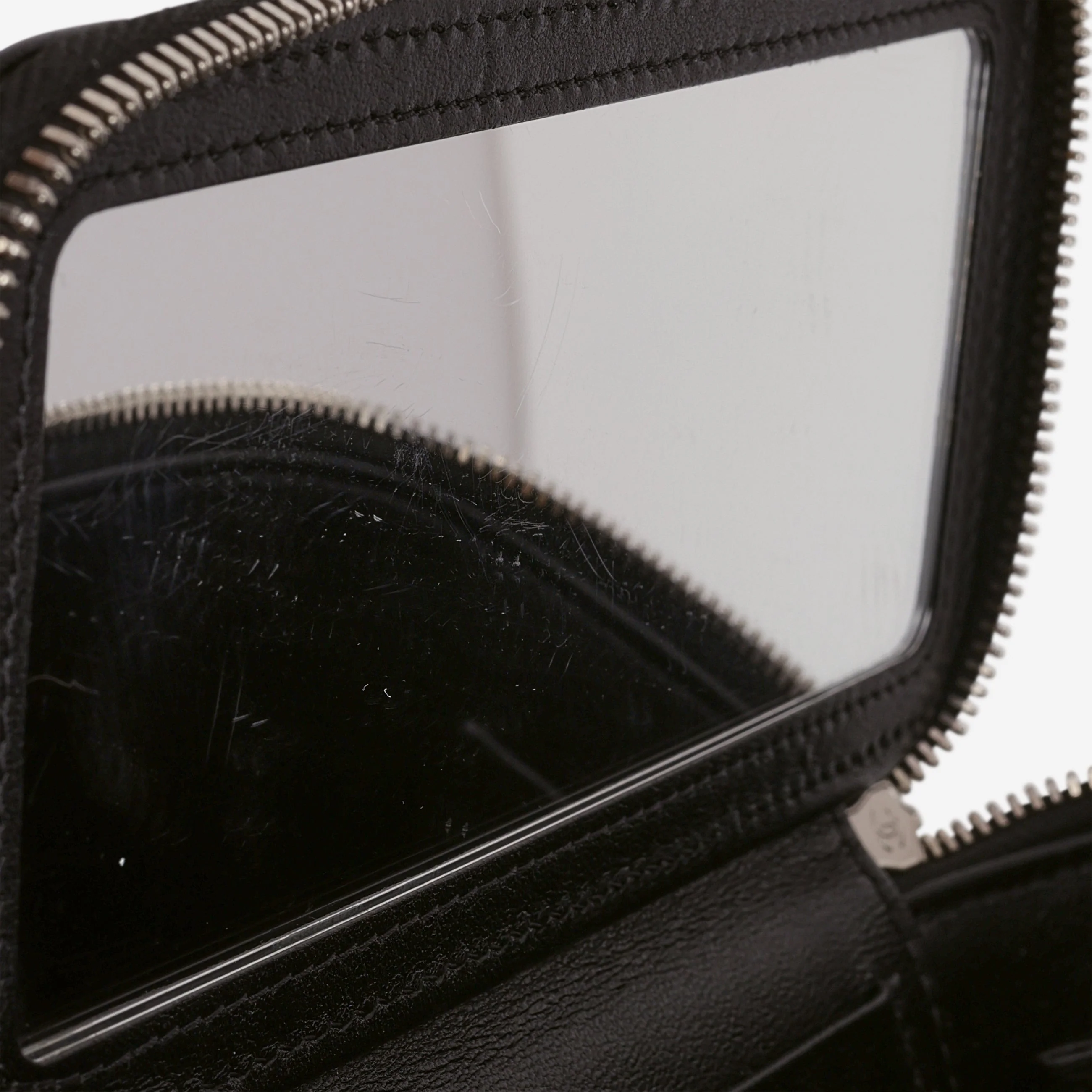 Chanel Small Vanity on Chain - Black Lambskin | Silver Hardware - Image 6