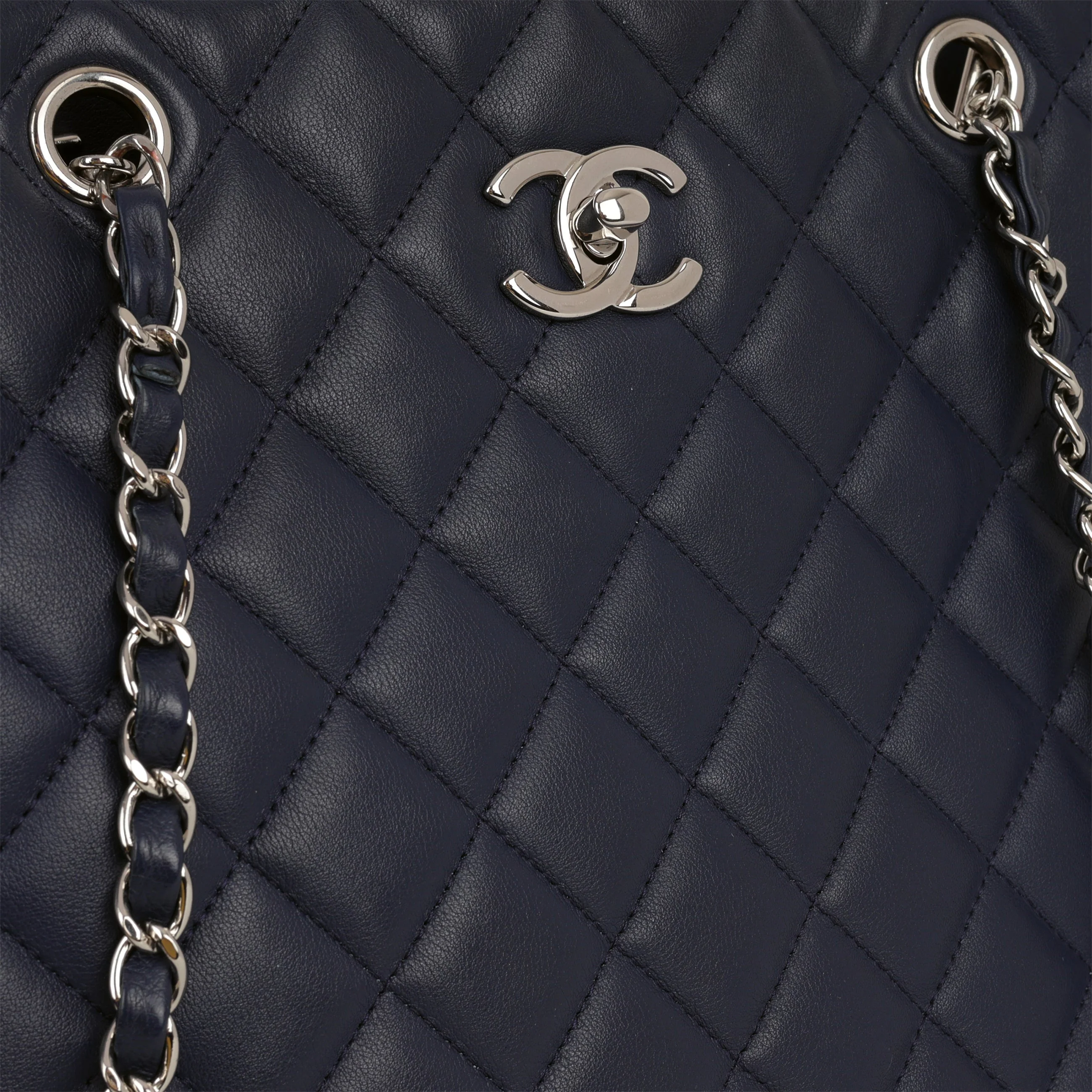 Chanel Timeless CC Shopping Tote - Navy Lambskin | Silver Hardware - Image 12