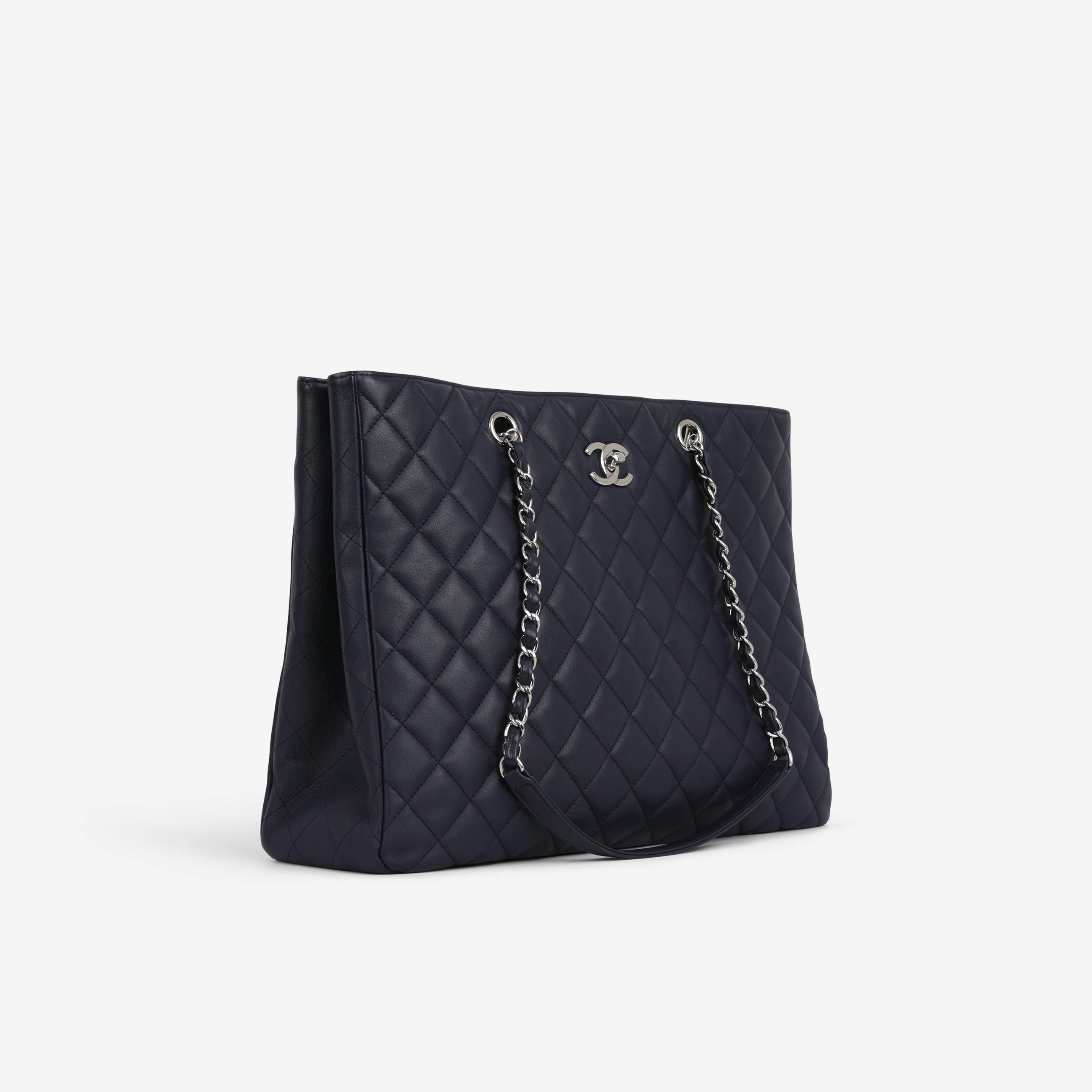 Chanel Timeless CC Shopping Tote - Navy Lambskin | Silver Hardware - Image 2