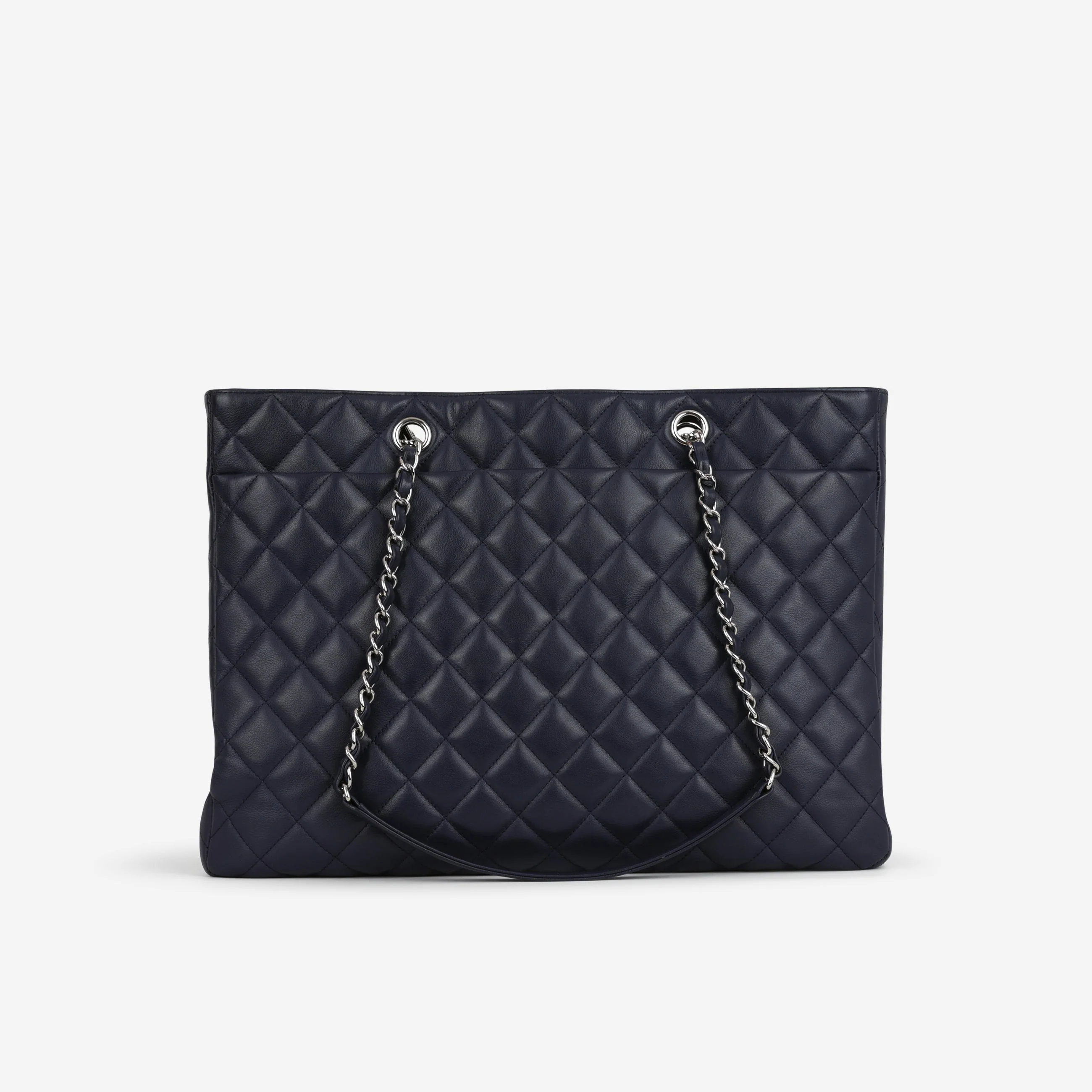 Chanel Timeless CC Shopping Tote - Navy Lambskin | Silver Hardware - Image 3
