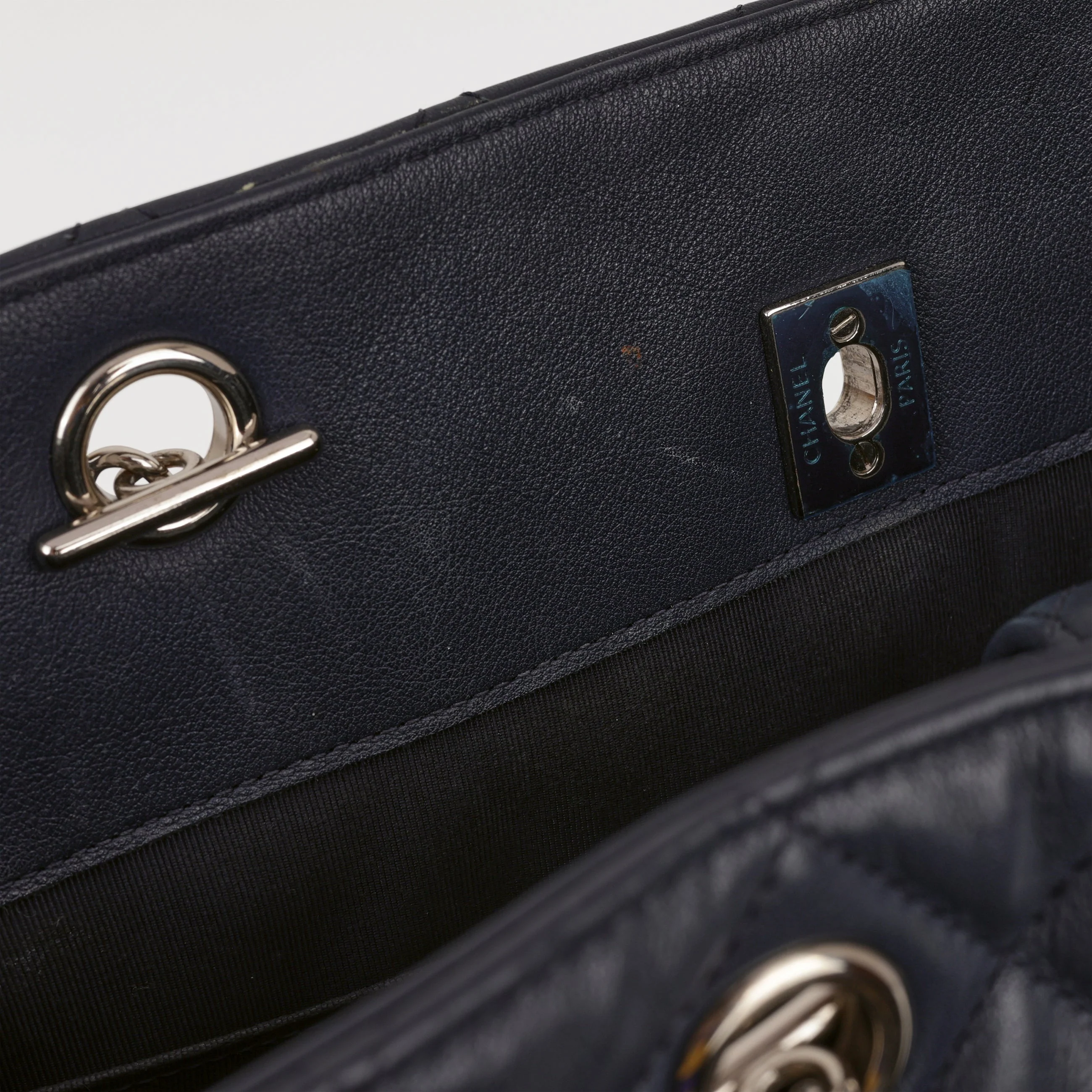Chanel Timeless CC Shopping Tote - Navy Lambskin | Silver Hardware - Image 8