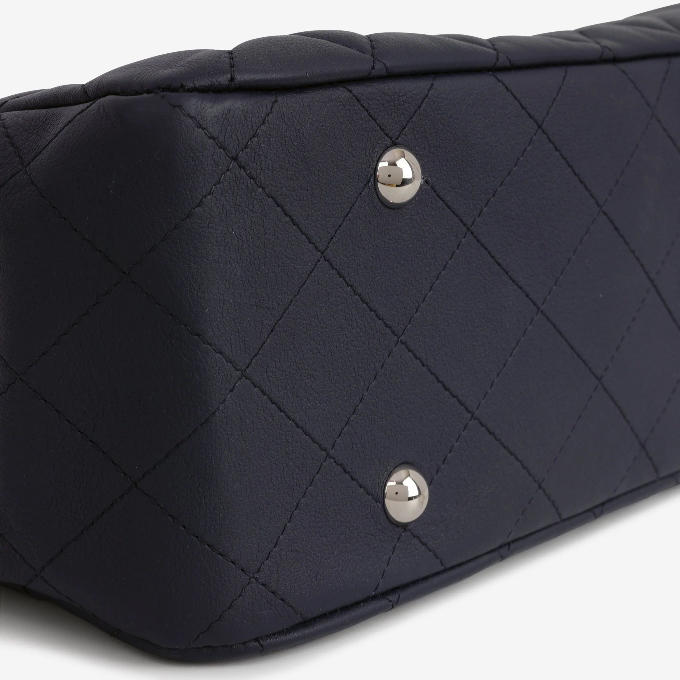 Chanel Timeless CC Shopping Tote - Navy Lambskin | Silver Hardware - Image 9