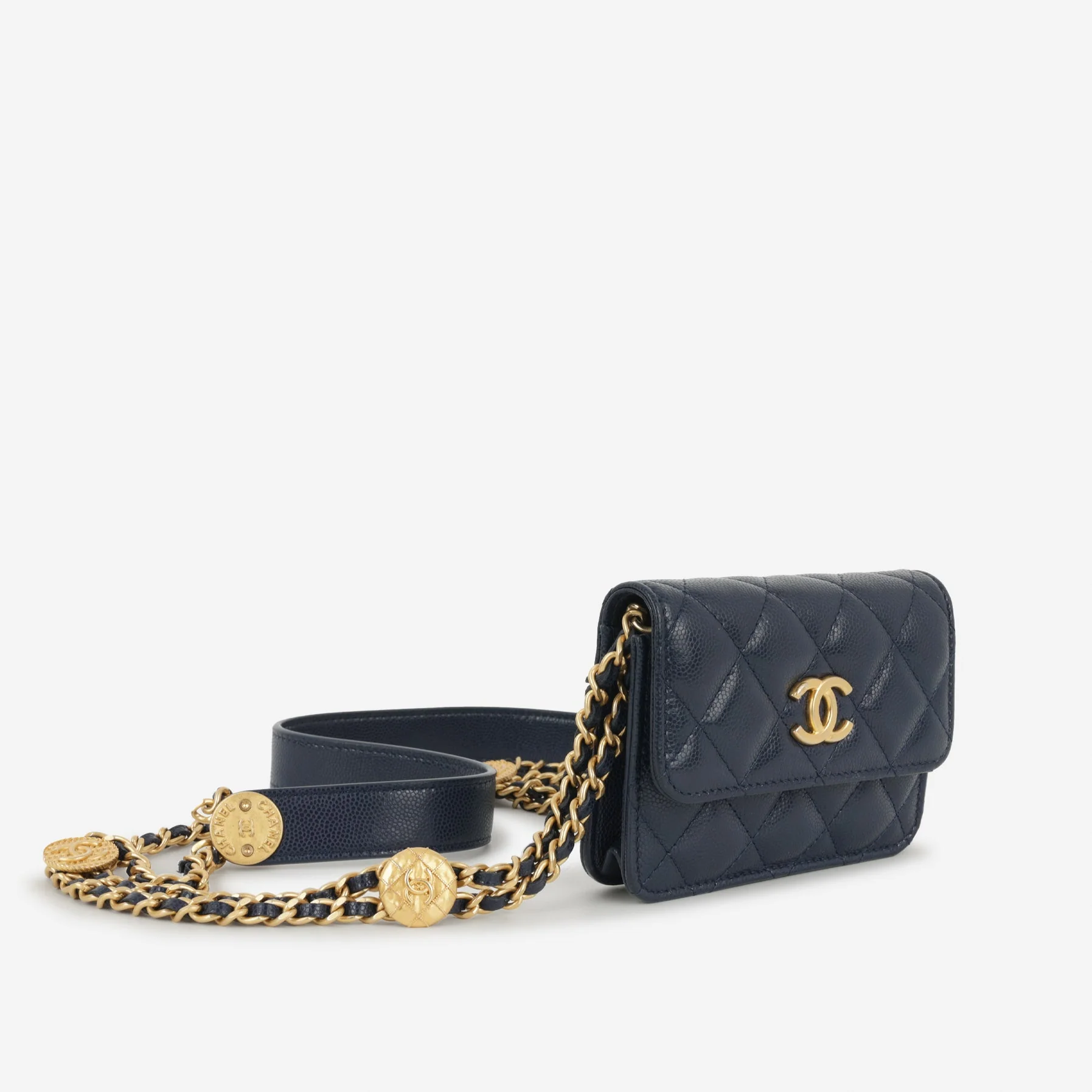 Chanel Twist Your Buttons Coin Purse - Navy Caviar | Gold Hardware - Image 2