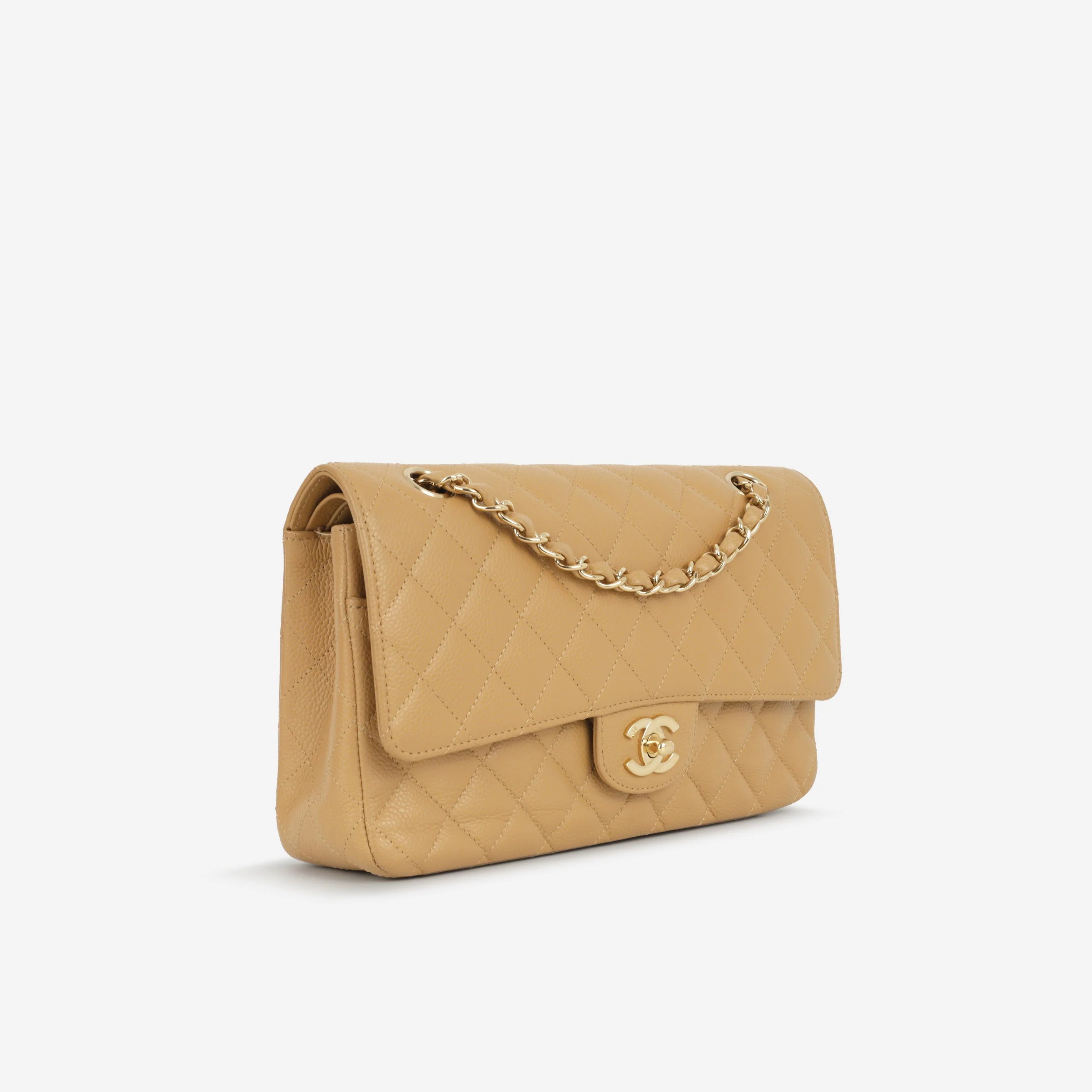 Chanel Vintage Medium Classic Flap - Beige Caviar | Gold Hardware - Image 2