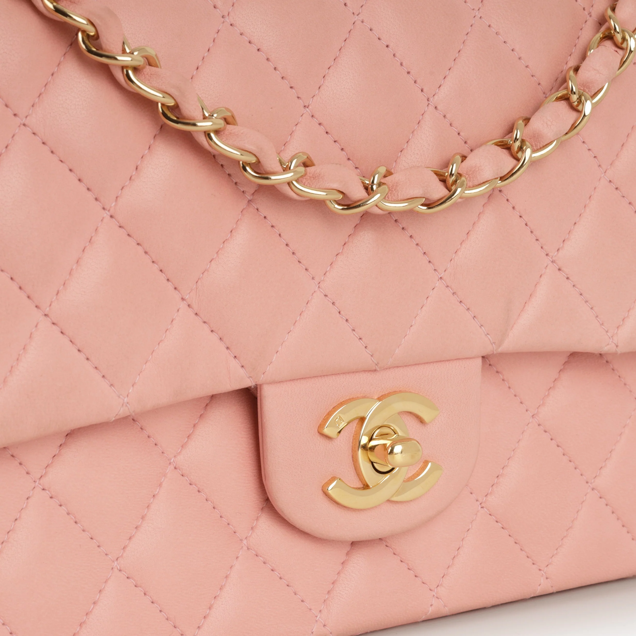 Chanel Vintage Medium Classic Flap - Pink Lambskin | Gold Hardware - Image 9