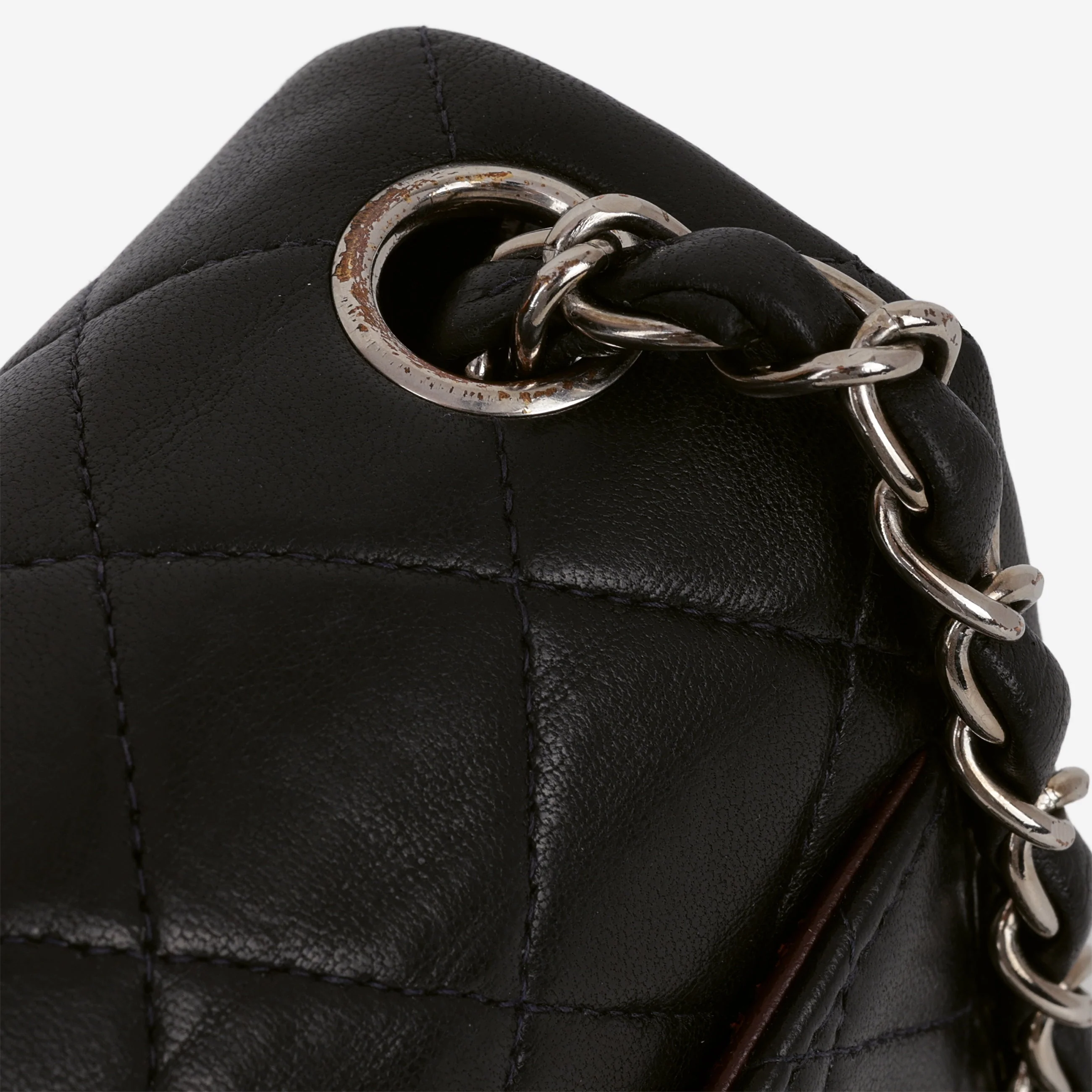 Chanel Vintage Mini Square Flap - Black Lambskin | Silver Hardware - Image 5