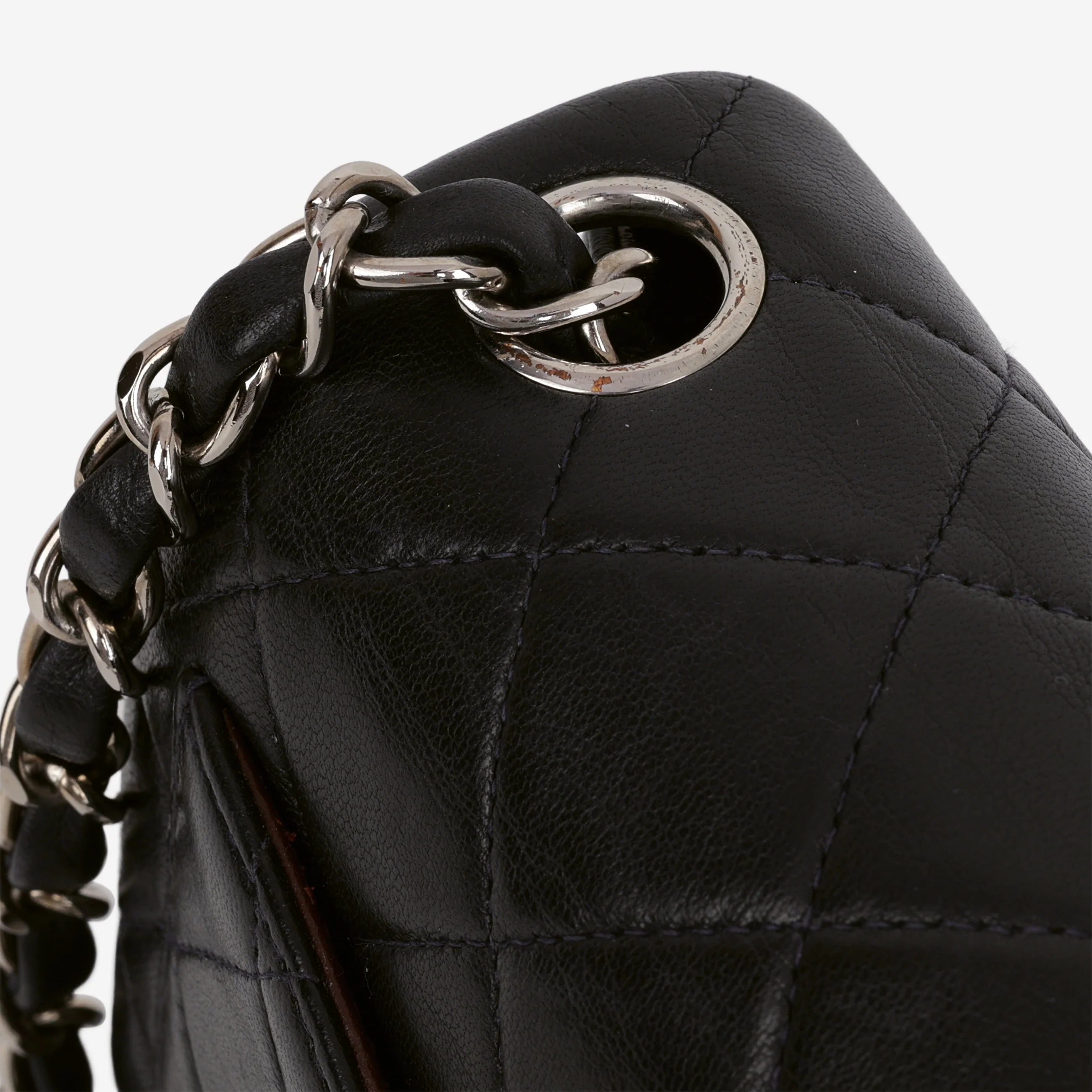Chanel Vintage Mini Square Flap - Black Lambskin | Silver Hardware - Image 6