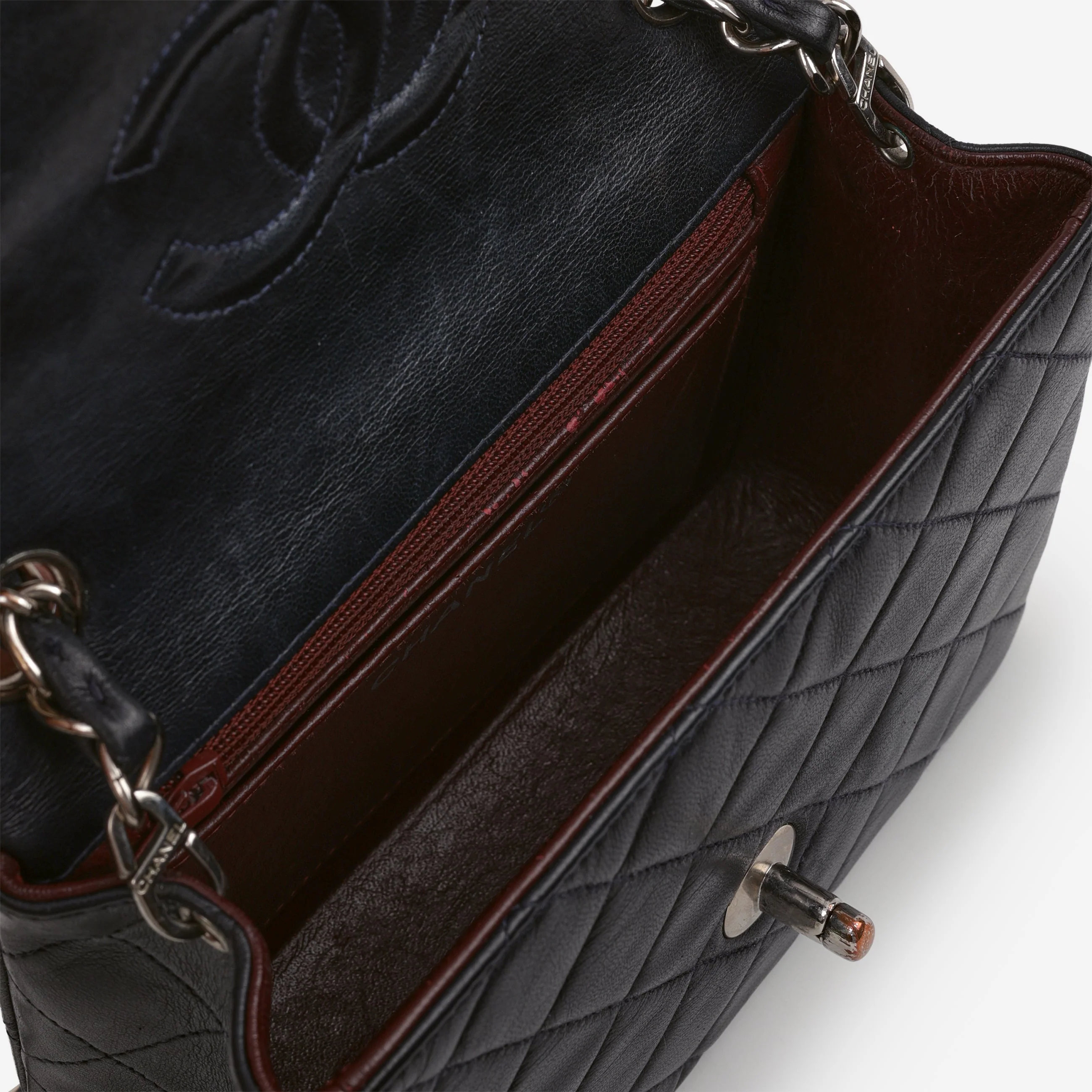 Chanel Vintage Mini Square Flap - Black Lambskin | Silver Hardware - Image 9