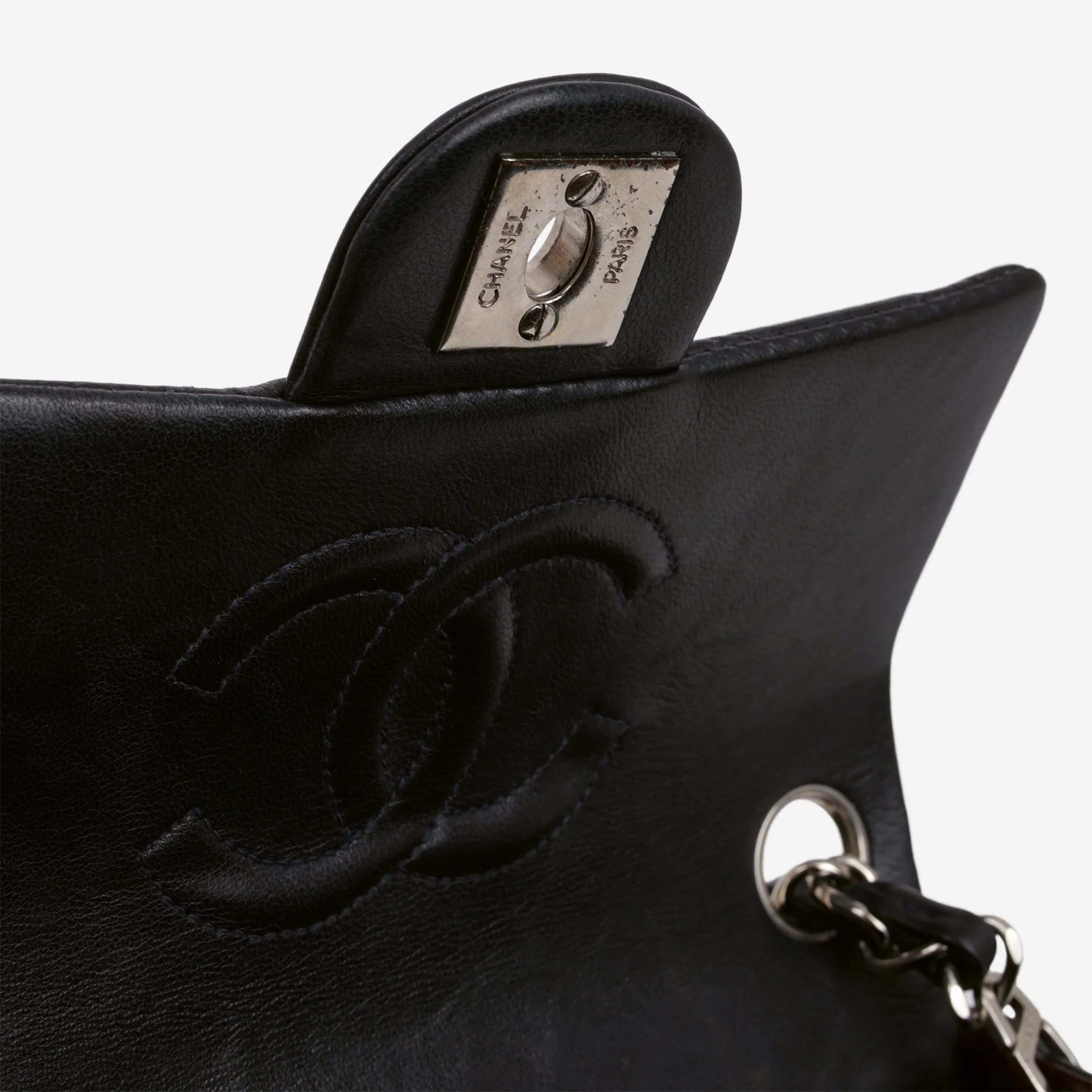 Chanel Vintage Mini Square Flap - Navy Lambskin | Silver Hardware - Image 12
