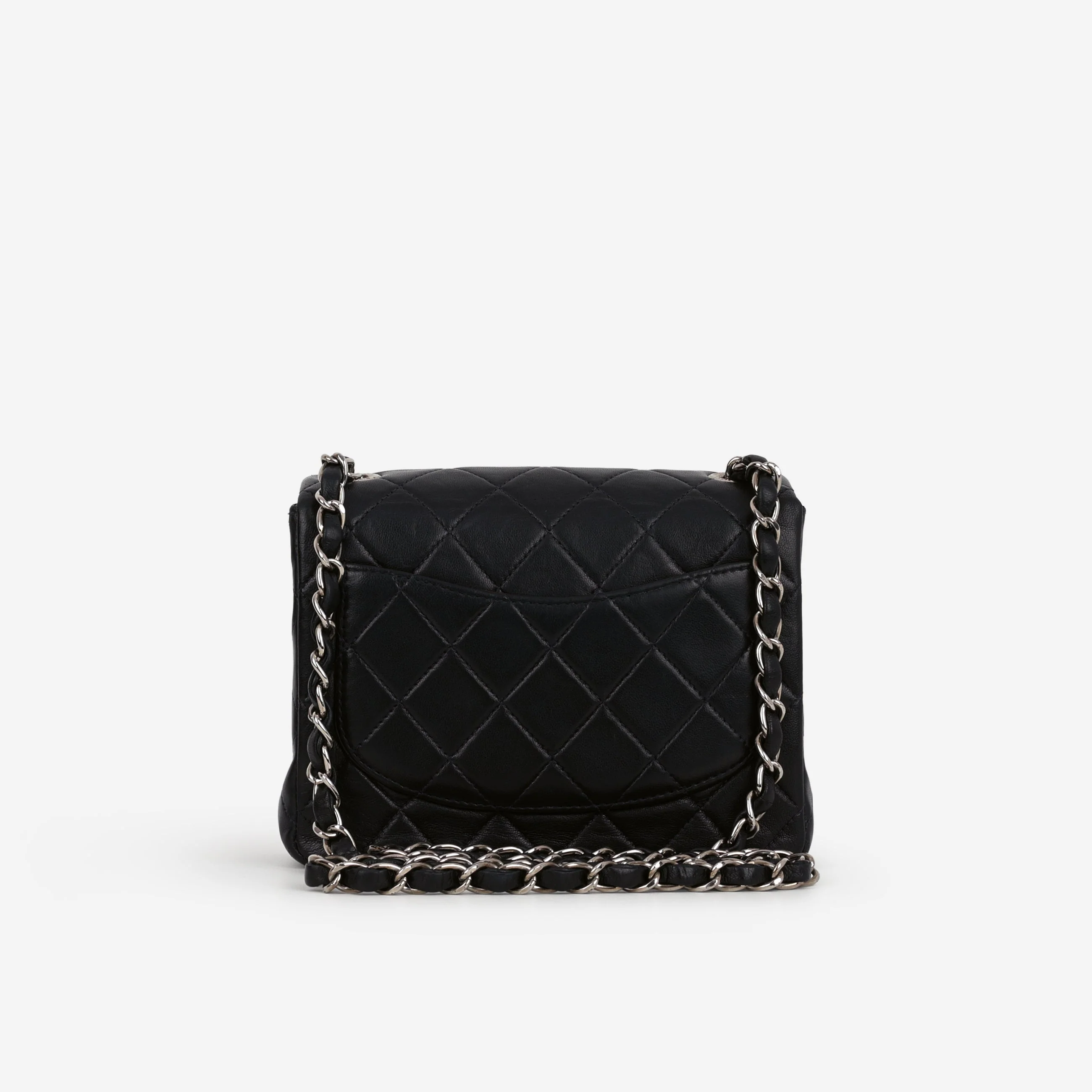 Chanel Vintage Mini Square Flap - Navy Lambskin | Silver Hardware - Image 3