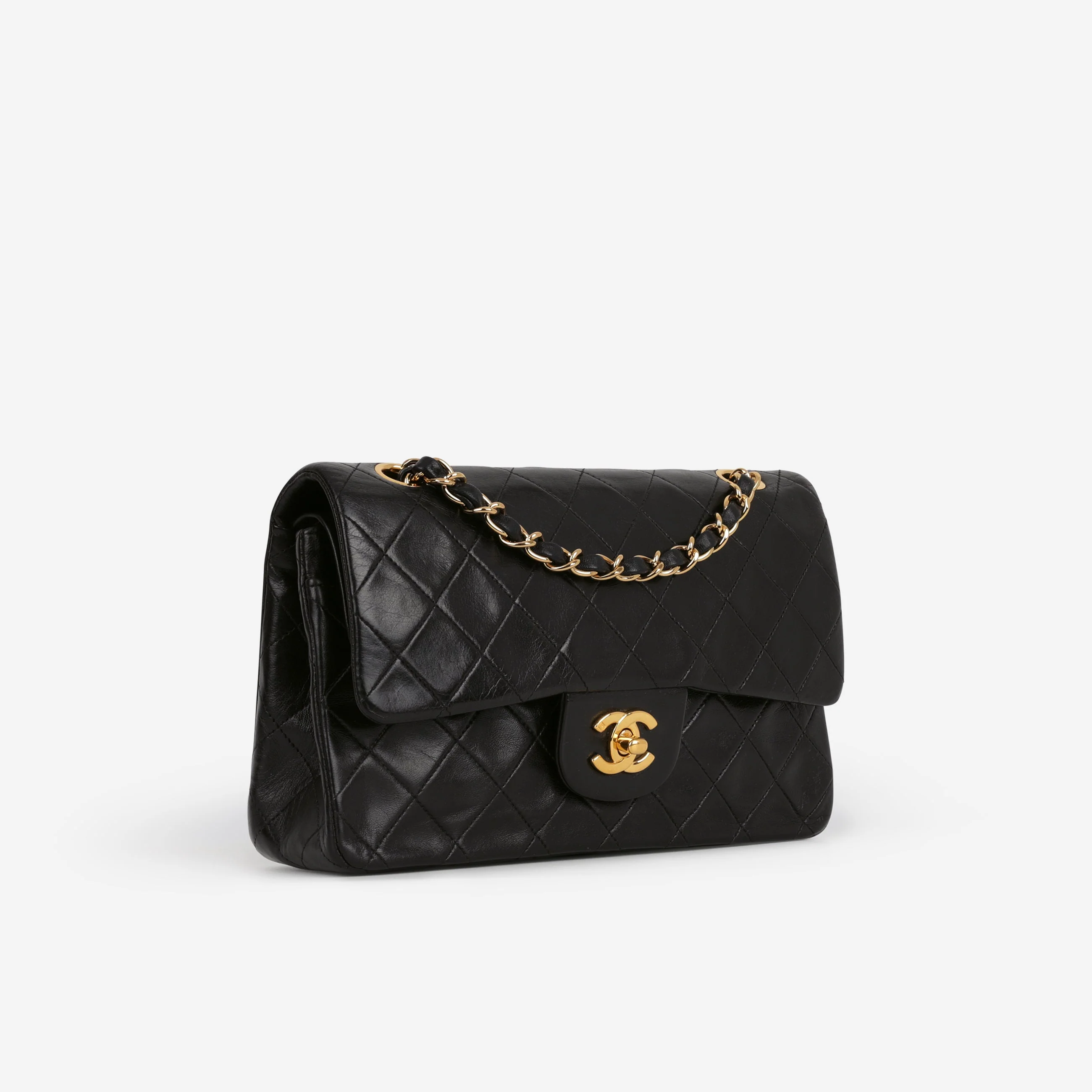 Chanel Vintage Small Classic Flap - Black Lambskin | Gold Hardware - Image 2