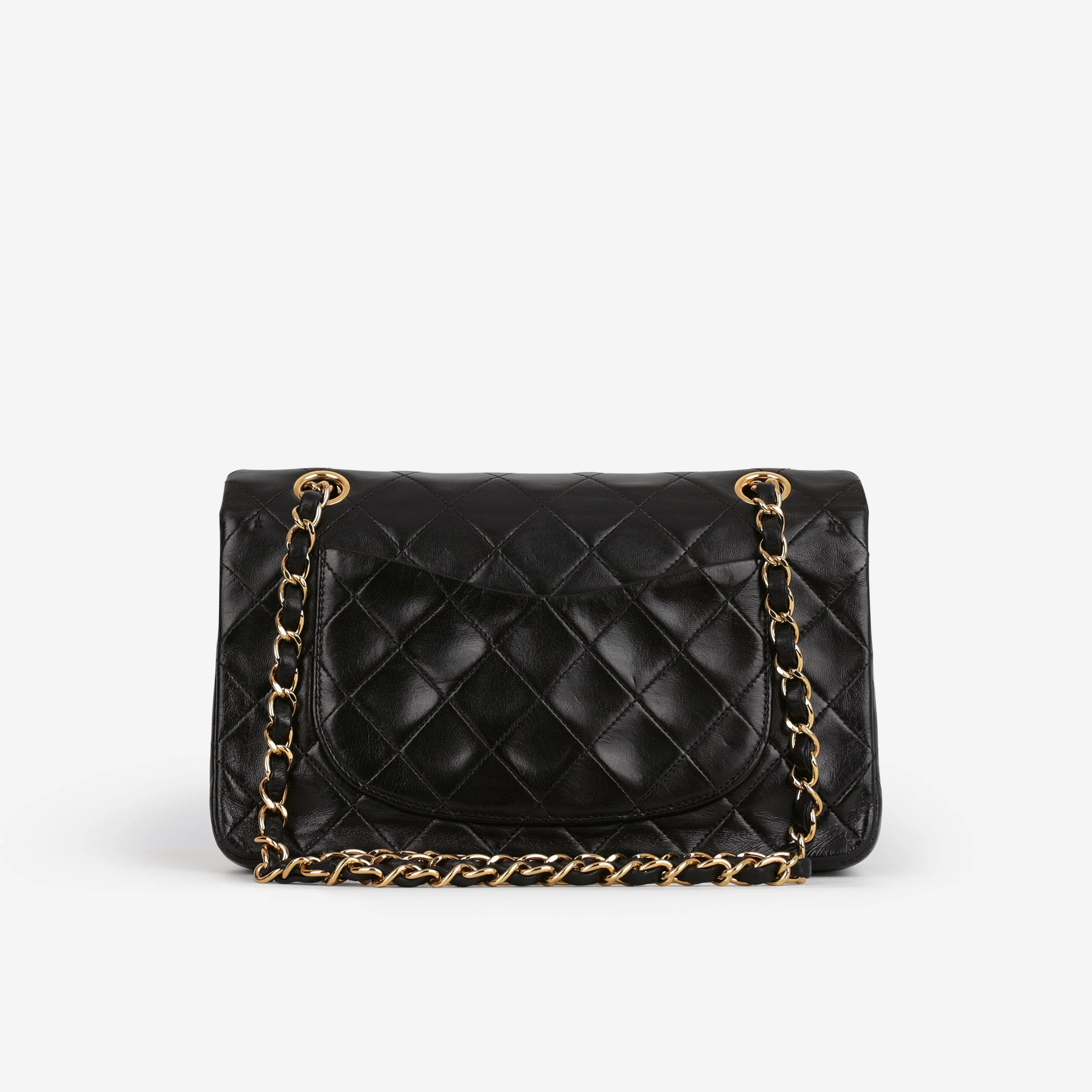 Chanel Vintage Small Classic Flap - Black Lambskin | Gold Hardware - Image 3