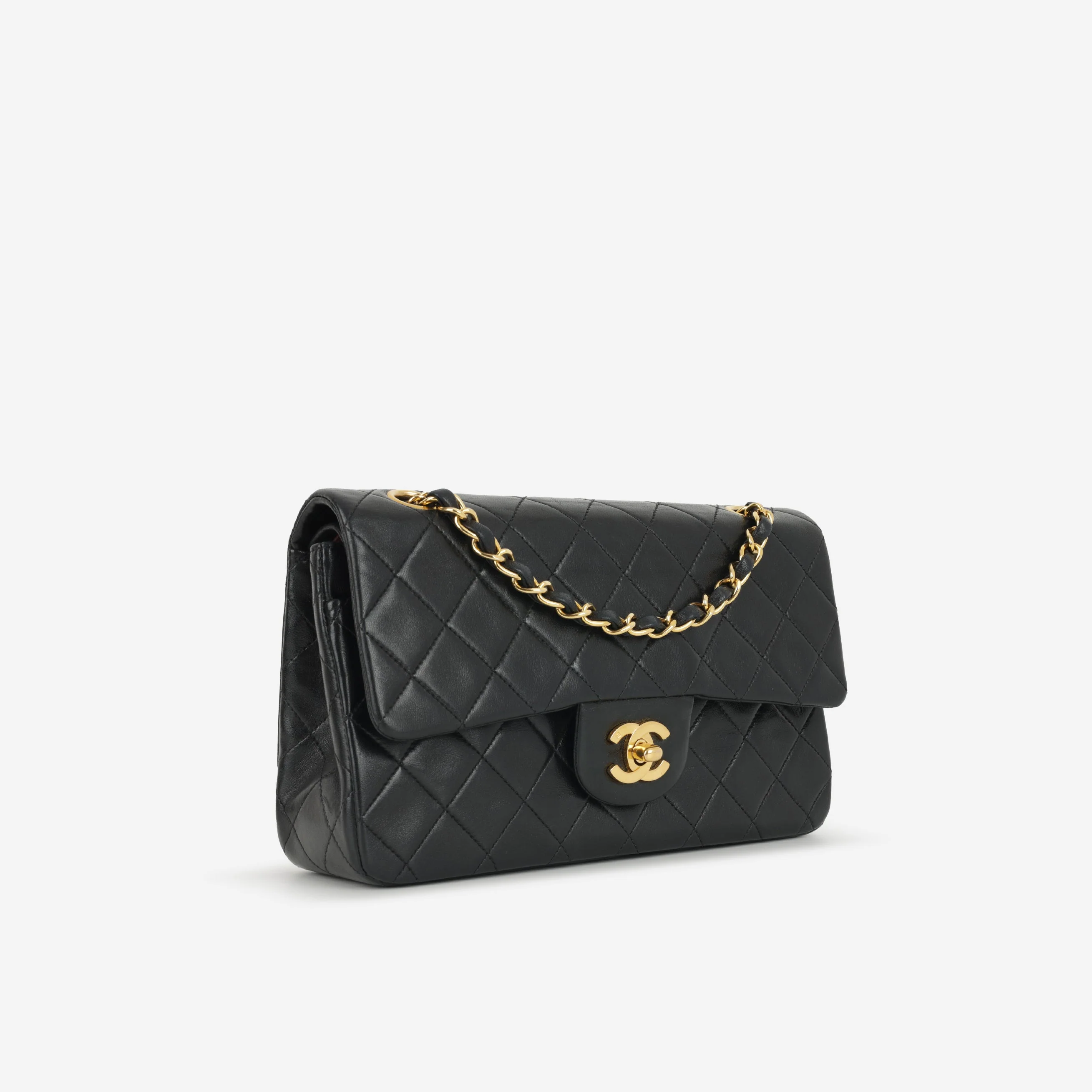 Chanel Vintage Small Classic Flap | Black Lambskin | Gold Hardware - Image 2