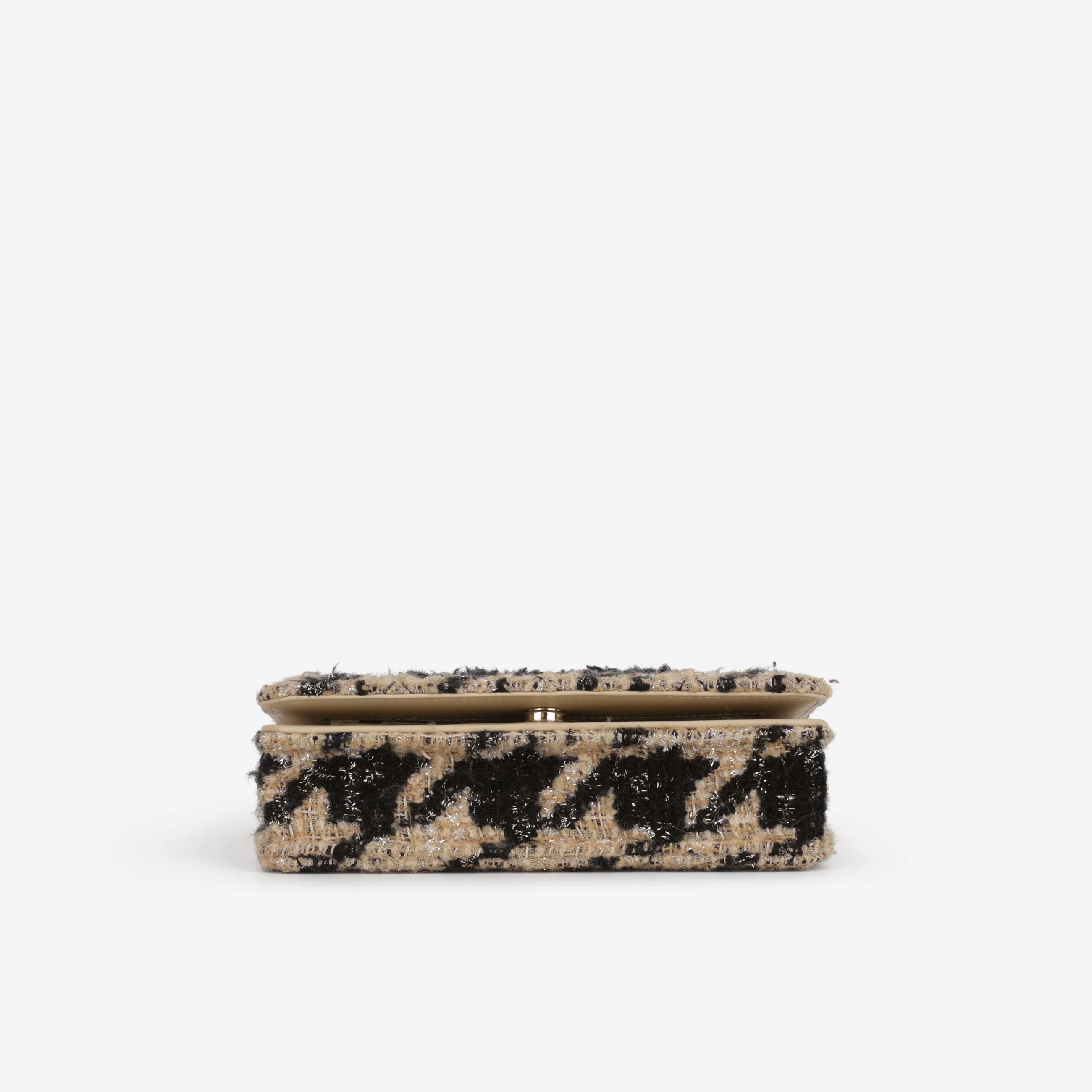 Chanel Wallet On Chain - Black / Beige Houndstooth | Champagne Gold Hardware - Image 3