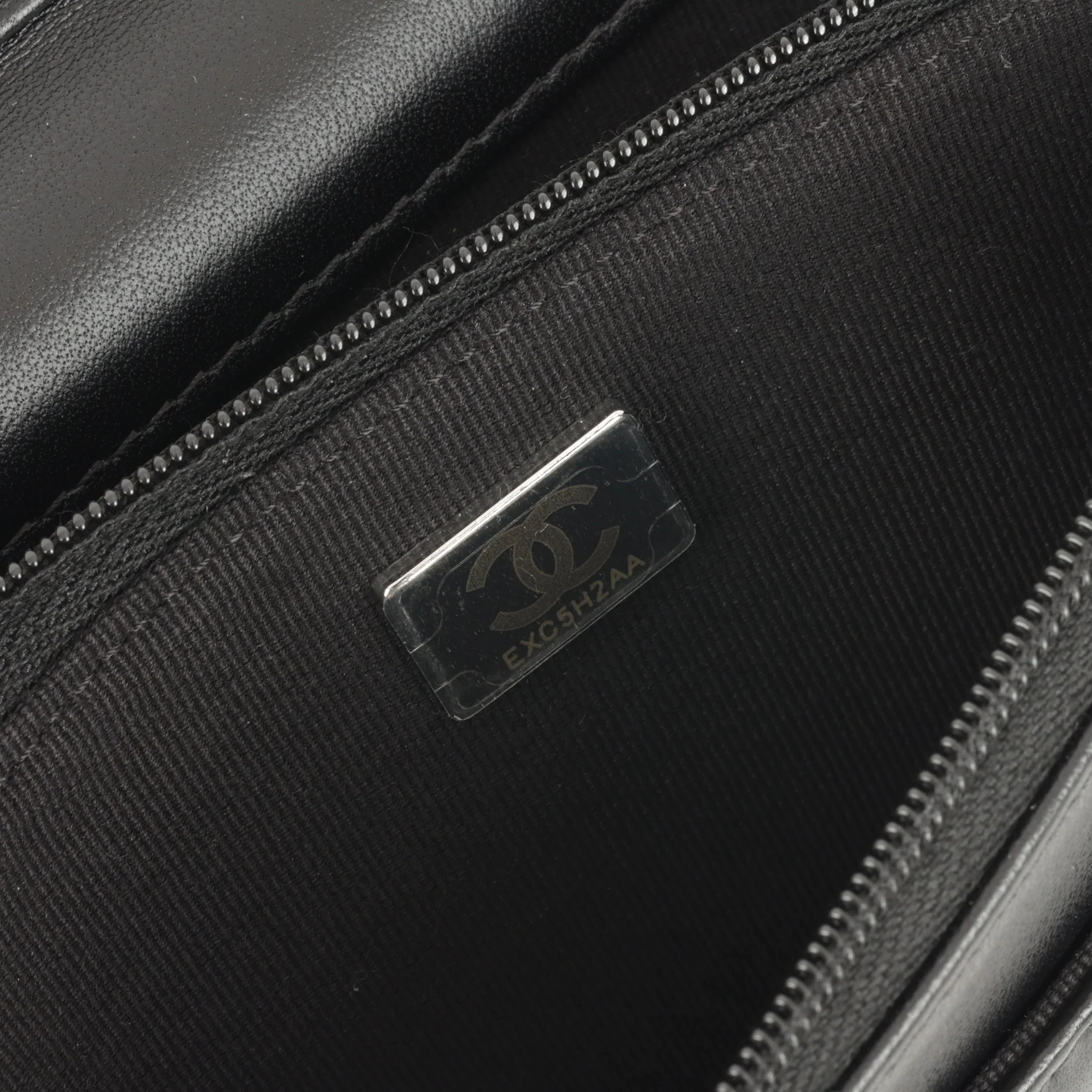 Chanel Wallet On Chain - Black Lambskin with Strass CC | Silver Hardware - Image 6