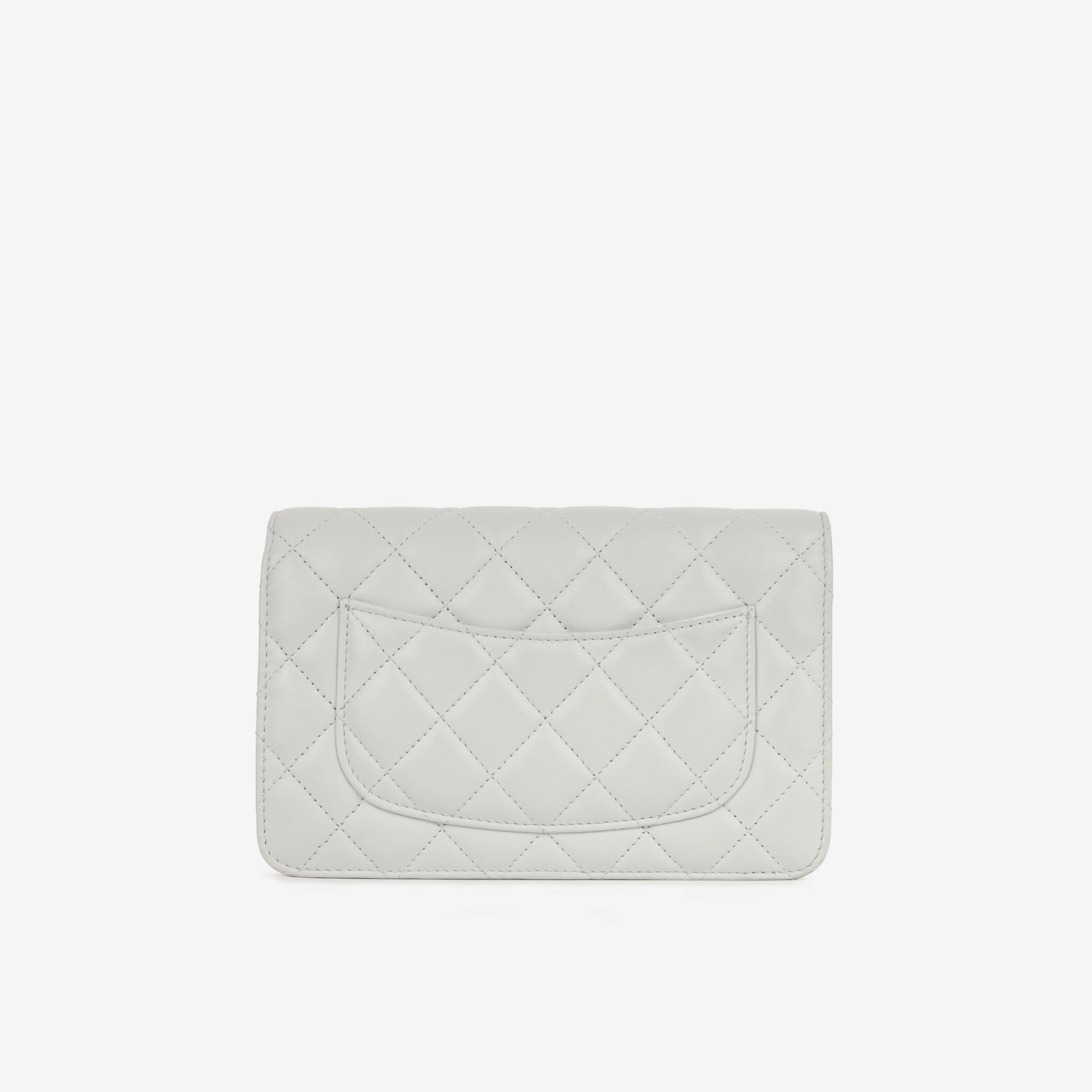 Chanel Pearl Crush Wallet On Chain - Grey Lambskin | Gold Hardware - Image 3