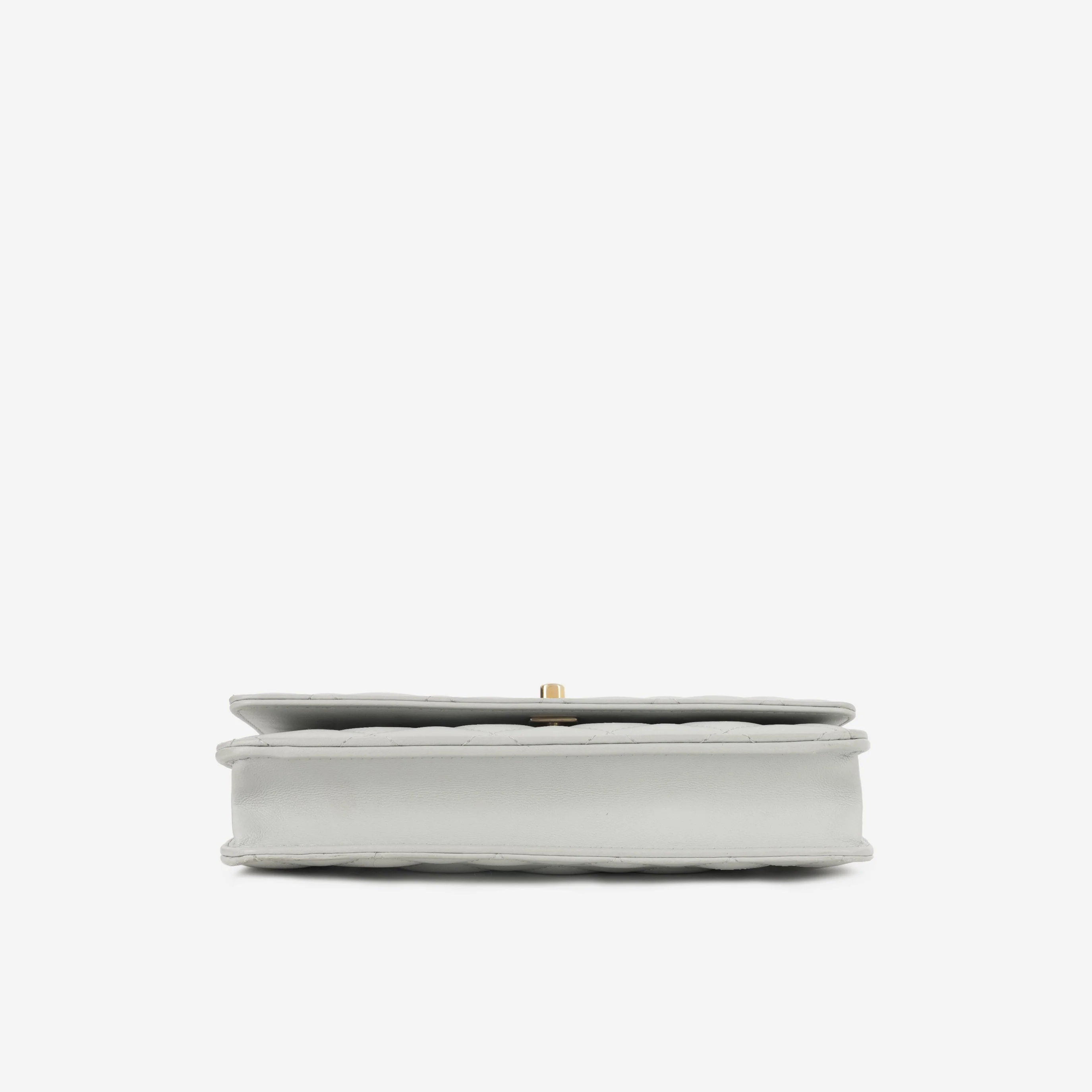 Chanel Pearl Crush Wallet On Chain - Grey Lambskin | Gold Hardware - Image 4
