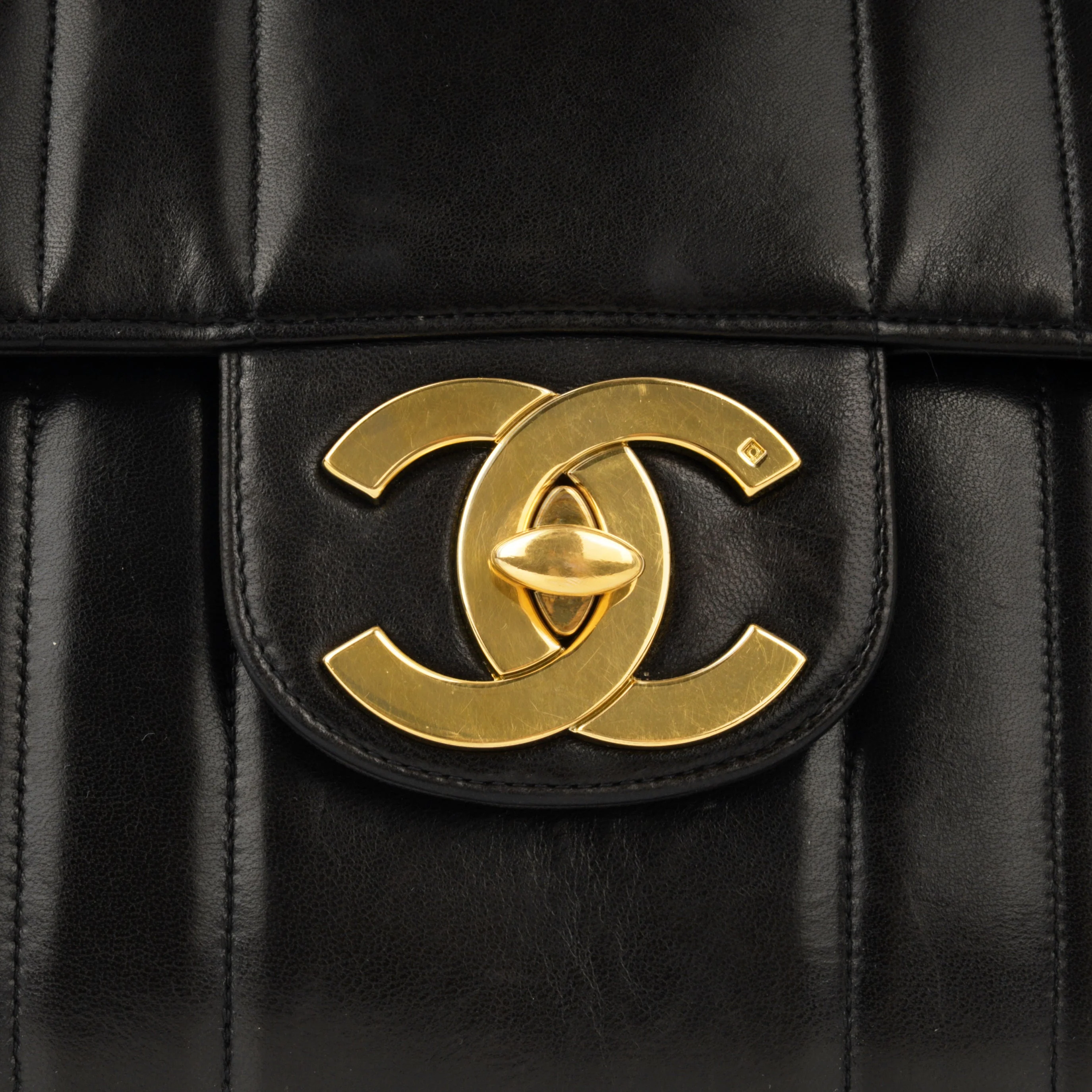 Chanel Vintage Chanel Mademoiselle Flap Bag - Black Vertical Lambskin | Gold Hardware - Image 4